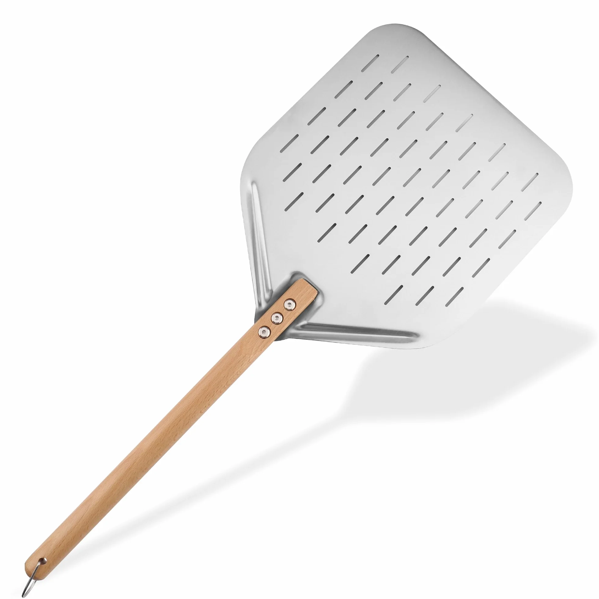 Pala per Pizza Alluminio 39 x 30.5cm Acciaio Inox Manico in Legno 42.5cm