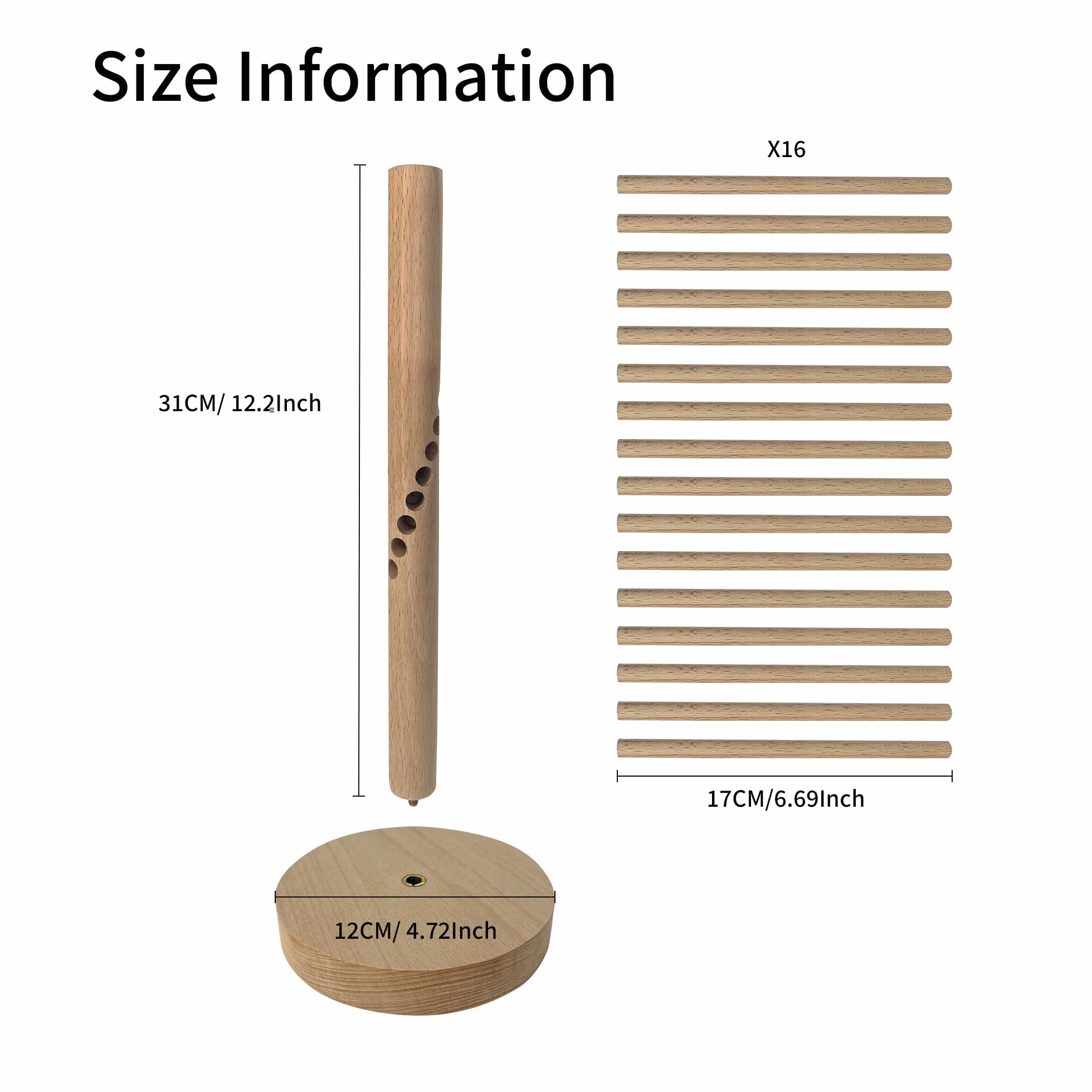 Stendipasta grande in legno, pieghevole, per pasta fresca, spaghetti, spaghetti, stendipasta, stand naturale, 16 bracci