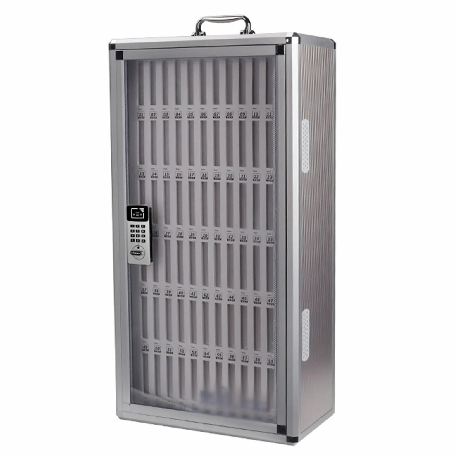 Armadietto per telefoni cellulari a 72 scomparti, cassaforte a muro per telefoni cellulari con serratura a combinazione, portatile, cassetta di sicurezza per telefoni cellulari per scuole e aziende.