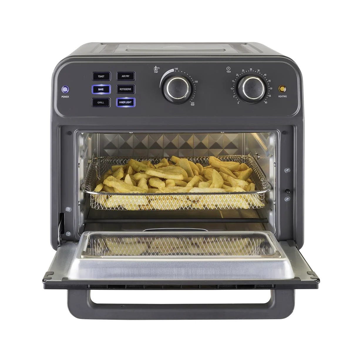 Bimar B220 Friggitrice ad aria, Fornetto elettrico cottura Air Fry, Forno elettrico Prontoforno ventilato 22 litri, Potenza 1800 W, Temperatura max 220°C, 5 programmi di cottura, Frittura senza olio