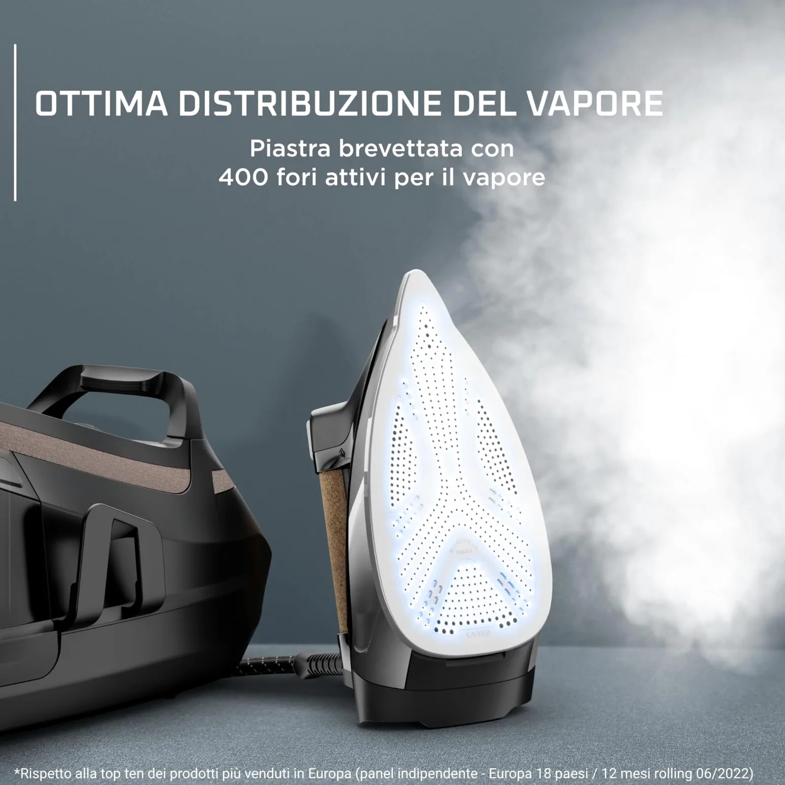 Rowenta Eco Steam Pro, Ferro a Caldaia, Colpo di Vapore fino a 600 g/min, Erogazione Vapore Fino a 150 g/min, Risparmio di Energia, Design Ecologico, DG9661