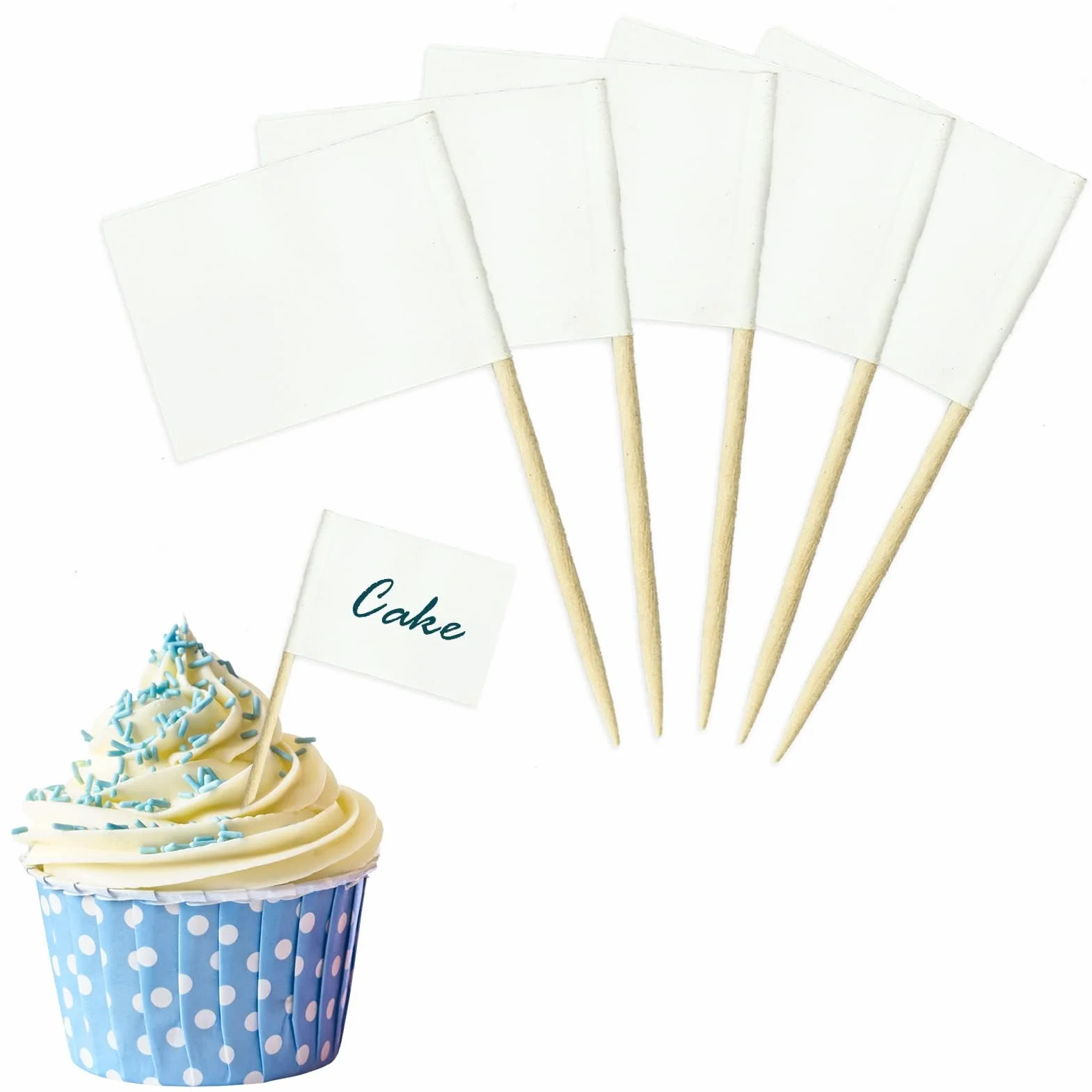 Bandierine vuote kraft per stuzzicadenti mini decorazioni torte frutta feste 100 pezzi