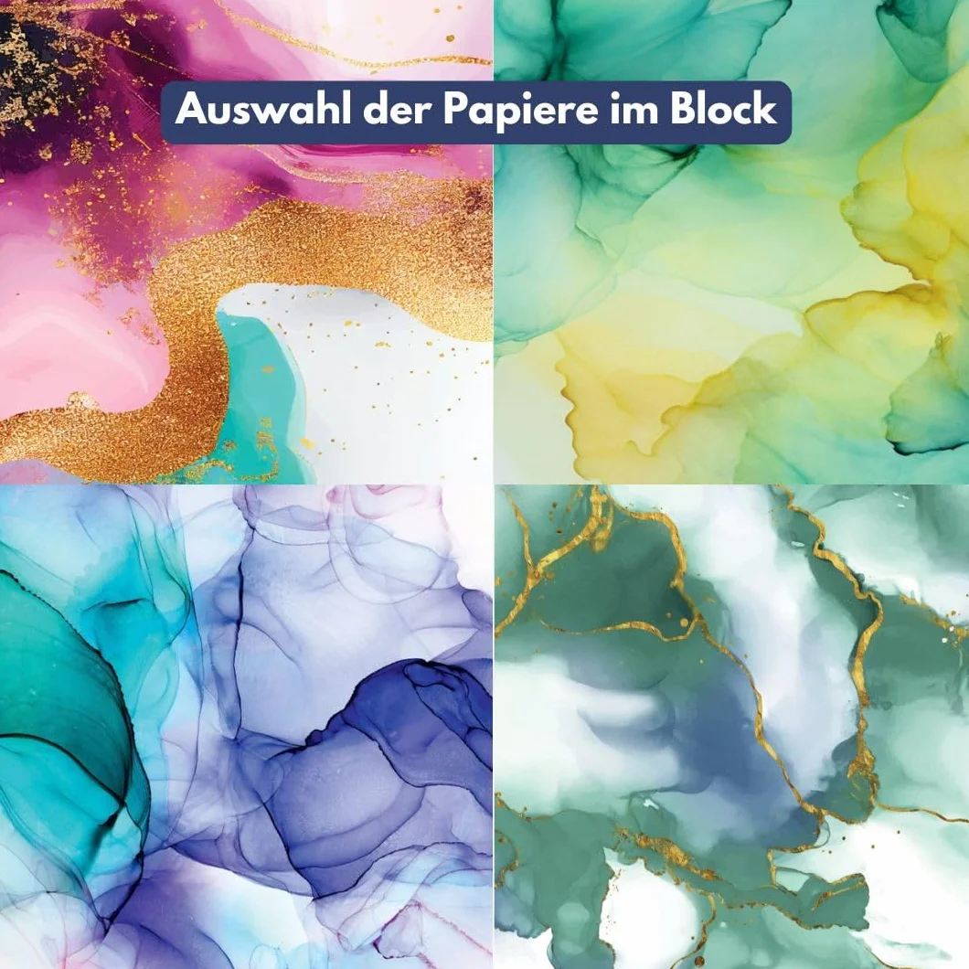 Origami Block Colorful Ink 350 Falt-Papiere 14x14 cm 80 g/m² 25 Designs Metallic-Folie Origami-Grundkurs Softcover