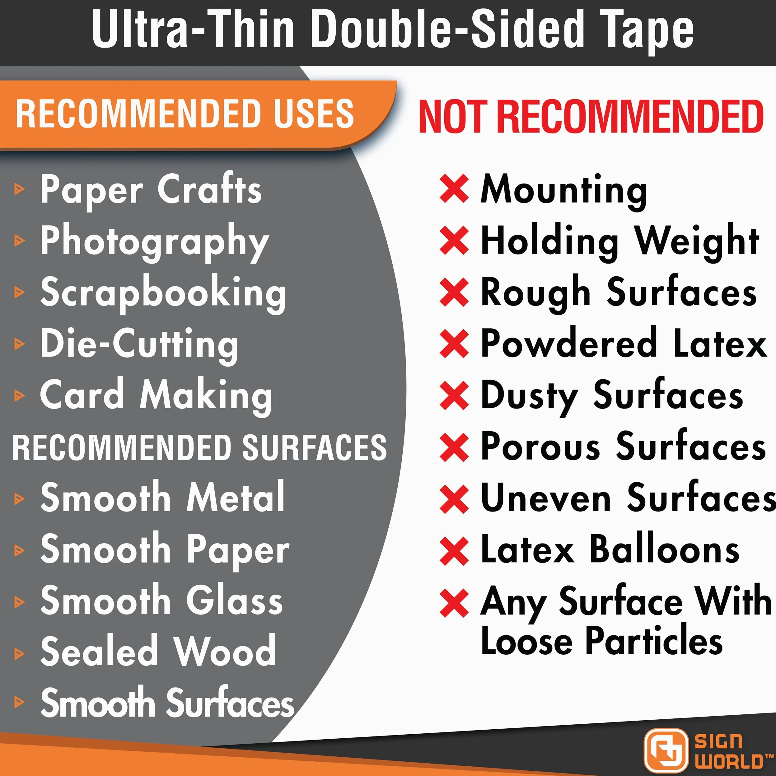 Best ultra-sottile permanente nastro biadesivo per attività artistiche e creative, fotografia, scrapbooking, tear-by-hand, paper backing, documenti, multiuso 5-Inch