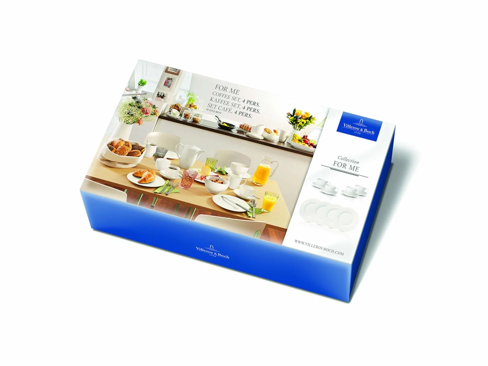 Villeroy & Boch for Me Coffee, Premium Porcellain, Bianco, Set per 4 Persone, 12 Pezzi