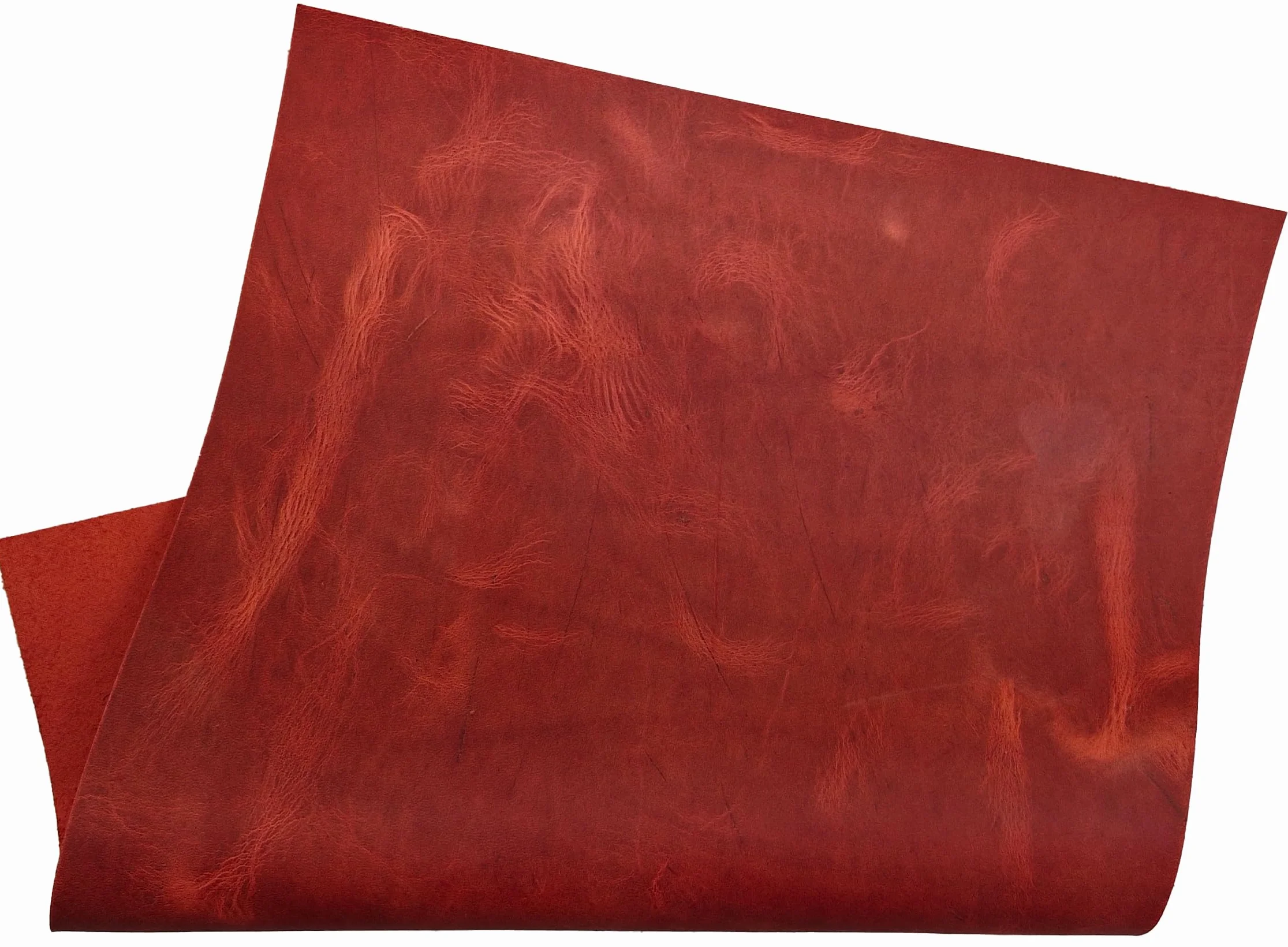 Pelle Bovina Spessa 1,8 mm Pull-Up Crazy Horse Fogli in Vera Pelle per Fai da Te A3 (297 x 420 mm) Rosso