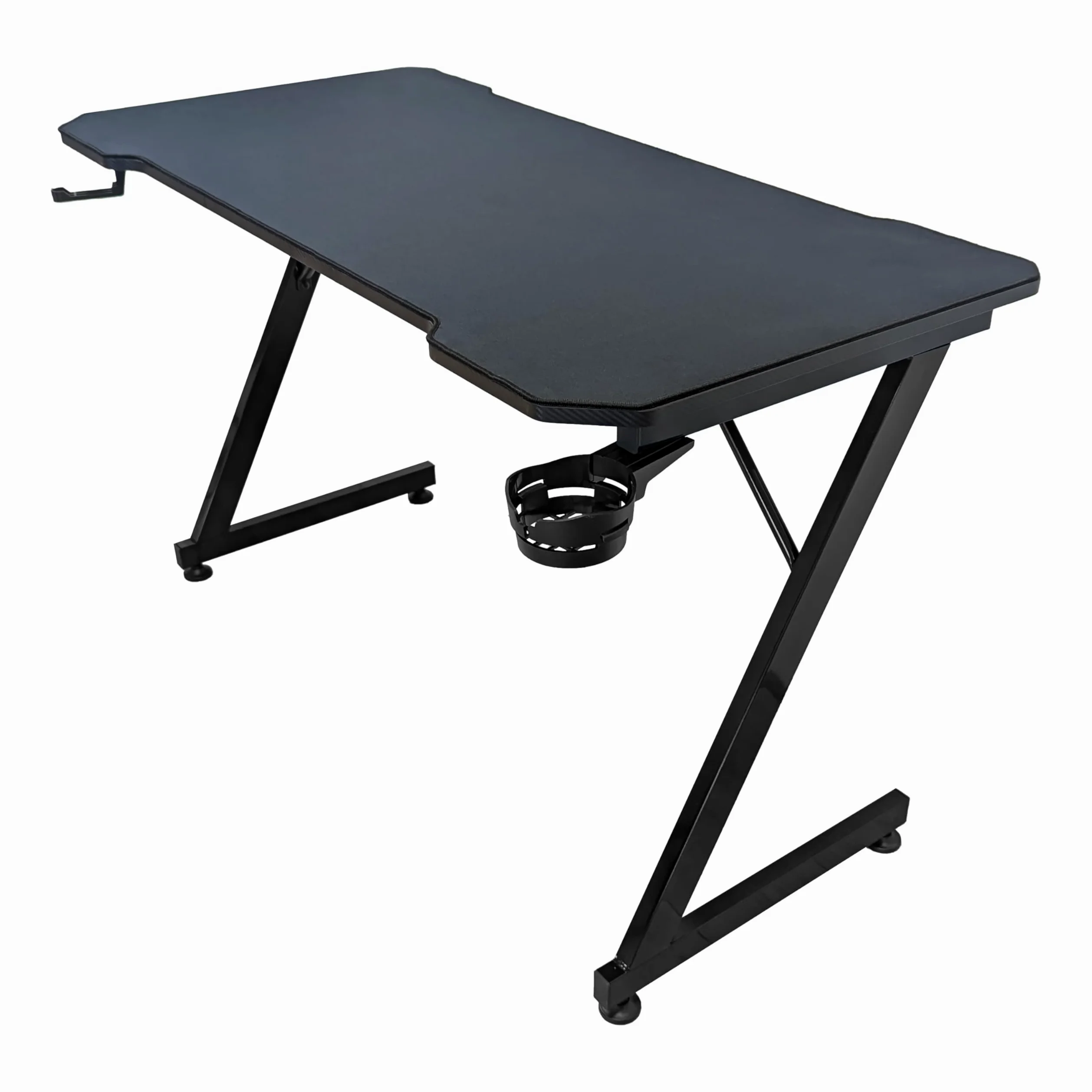 Subsonic Scrivania da Gioco 120 x 60 cm, Scrivania per Giocatori con Piano Ergonomico in Fibra di Carbonio Completamente Rivestito con Tappetino per Mouse XXL, Portabicchieri e Portacuffie da Gioco
