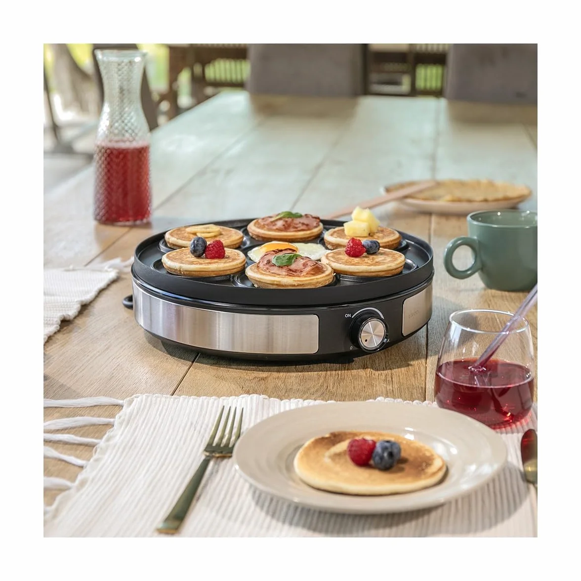 Livoo Crepiera Reversibile 1500W Piastra 33x10cm Antiaderente Termostato Regolabile