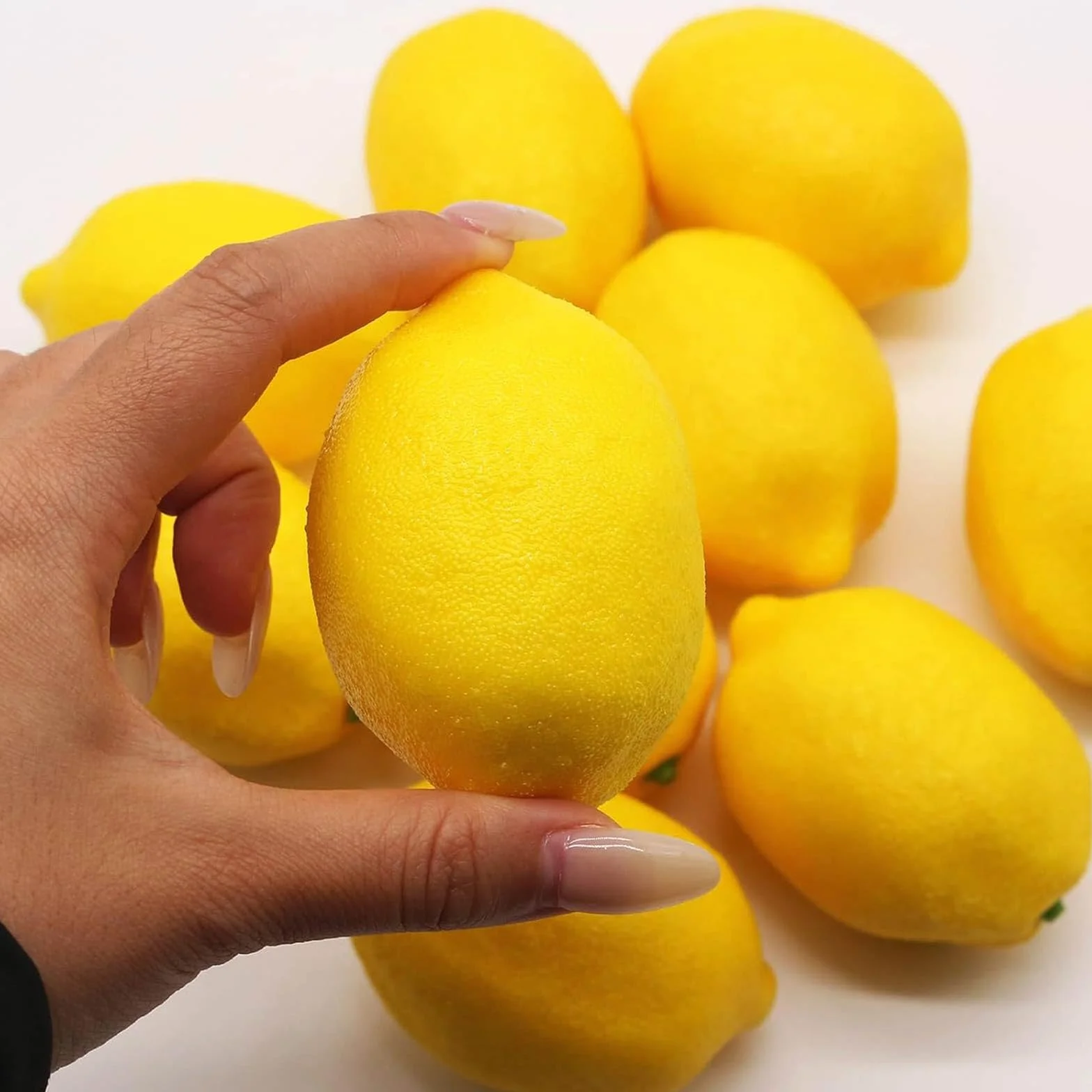 Pezzi Limoni Artificiali Realistici Frutta Finta Gialla per Decorazione Casa Cucina Matrimonio Feste Fotografia 7,5 × 5,2 cm