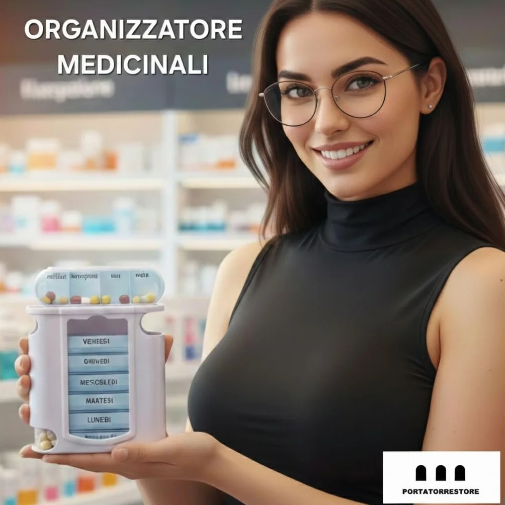 Portapillole Settimanale 28 Scomparti, Organizzatore Medicinali 7 Giorni, Viaggio e Uso Casalingo