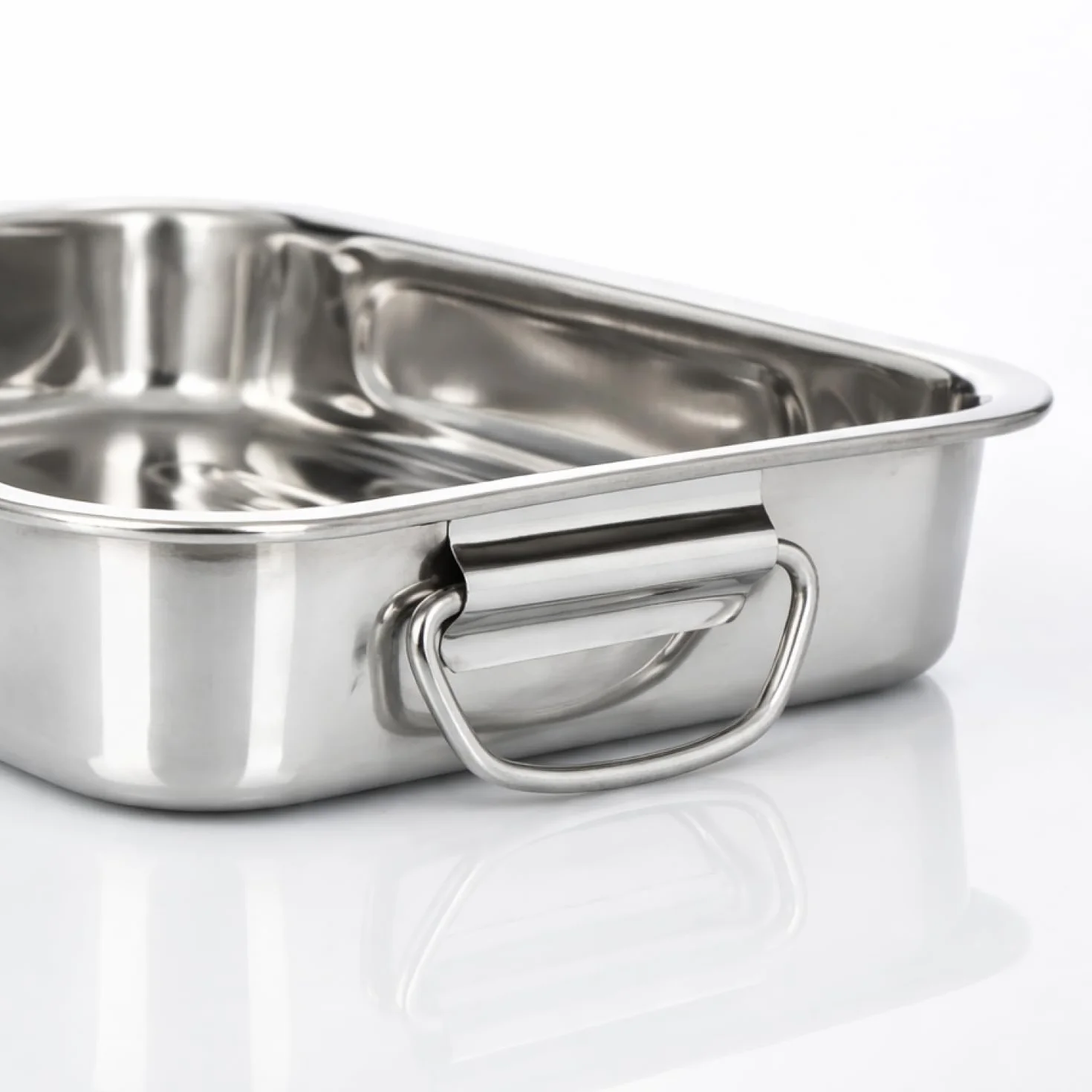 COM-FOUR® set di teglie e teglie da 3 pezzi - teglia in acciaio inossidabile con manici - casseruola in acciaio inossidabile per cucinare e cuocere al forno - pirofila (argento - 3 parti)