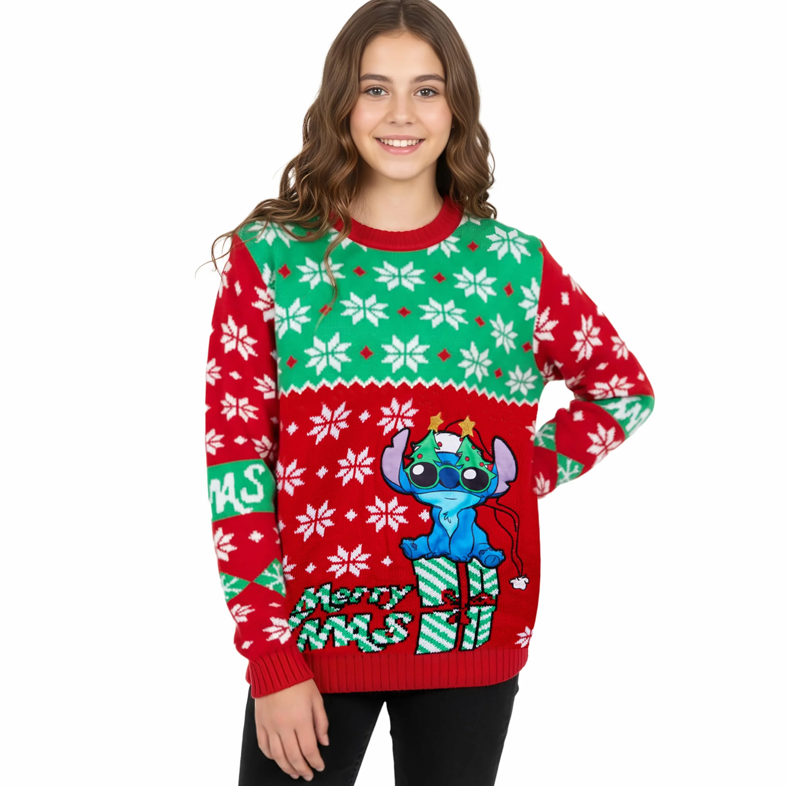 Disney Stitch Maglione Natalizio Felpa Ragazza Natale Idea Regalo Bambini
