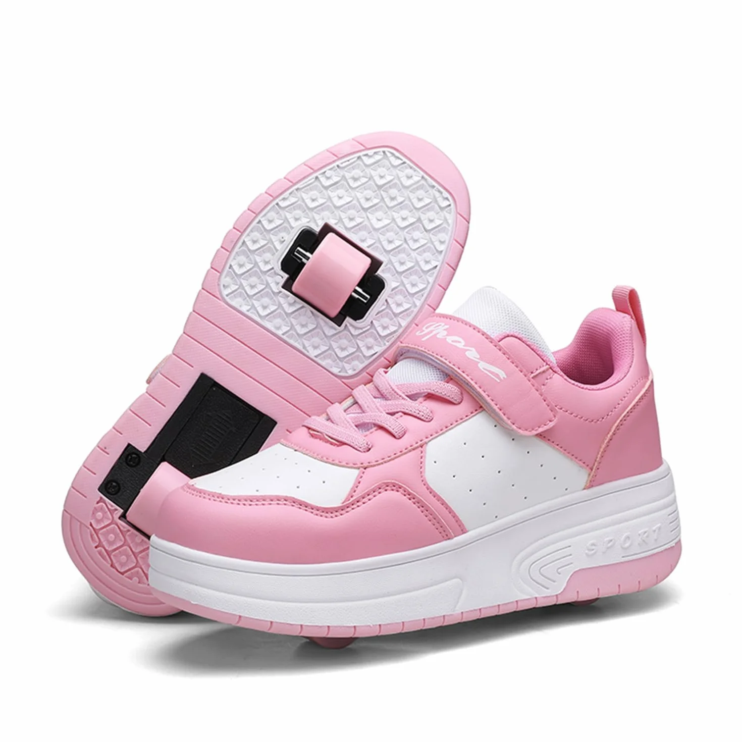Scarpe da Skateboard a Due Ruote per Bambini con Ruote Retrattili, Scarpe Pattini per Feste e Compleanni
