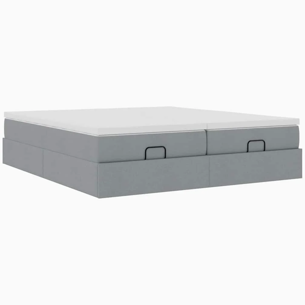 Generico Struttura Letto Pouf con Materassi 160x200 cm in Tessuto,Letti e telai per Letti,3311234