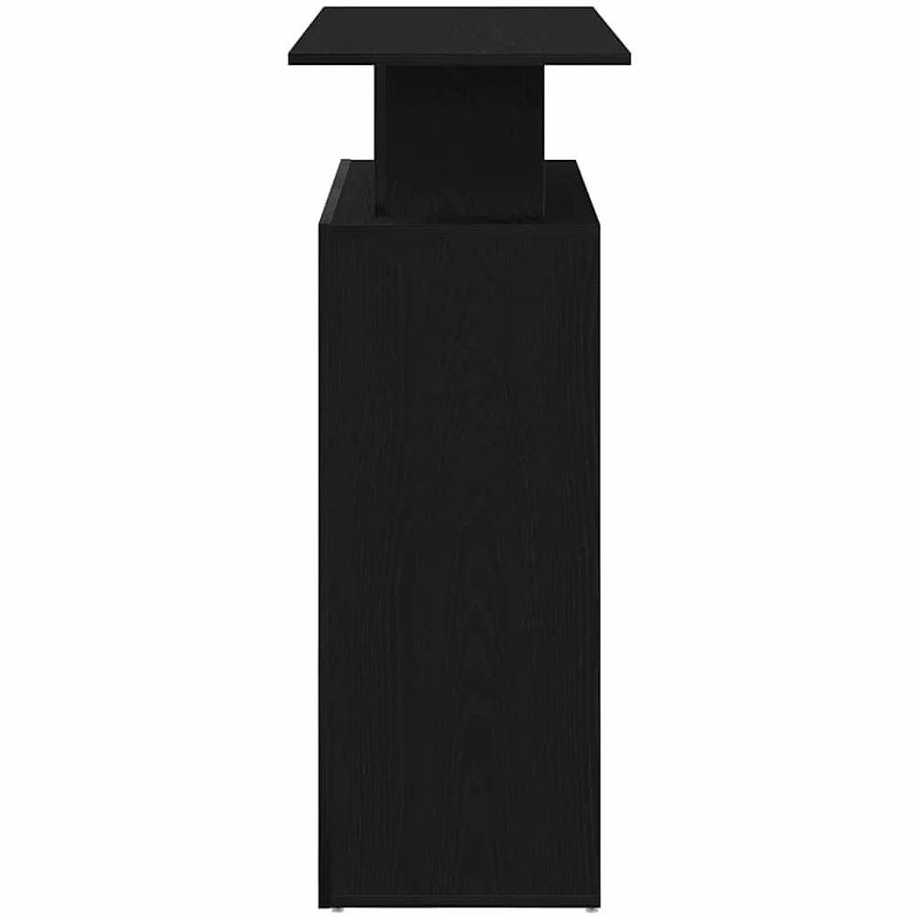 Bancone per ricevimento, in legno nero, 100 x 40 x 104 cm, con ripiano, stabile scrivania da ufficio, tavolo da lavoro per casa, ufficio, reception, postazione di lavoro versatile