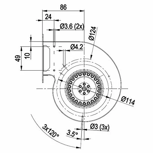 Easyricambi Ventilatore Centrifugo EBM PAPST D2E097 BI56 48 per Stufa a Pellet THERMOROSSI