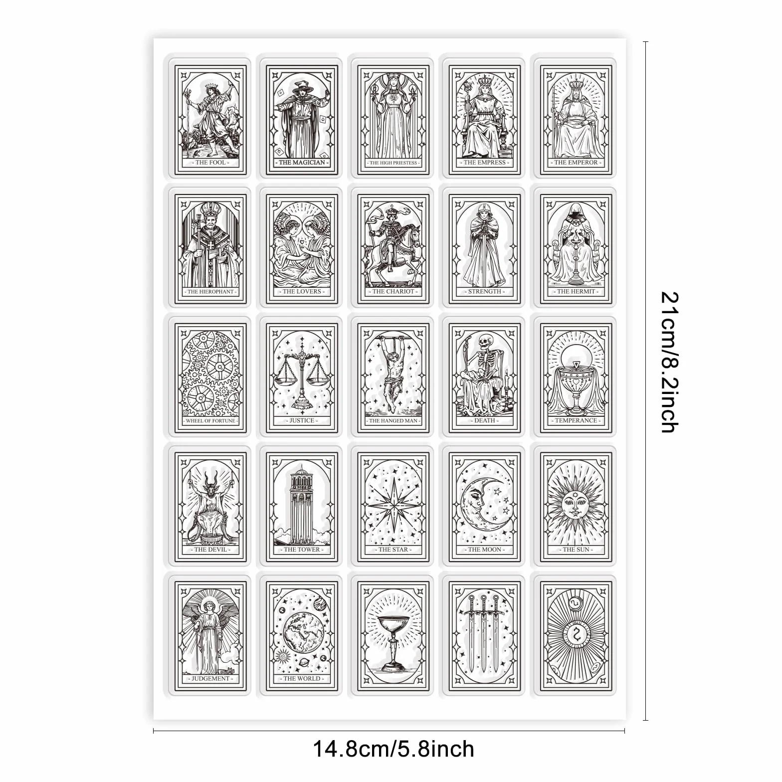 GLOBLELAND Tarocchi timbri trasparenti per carte che fanno magia divinazione timbri trasparenti 14,8 x 21 cm timbri trasparenti per fai da te scrapbooking album fotografico diario decorazione