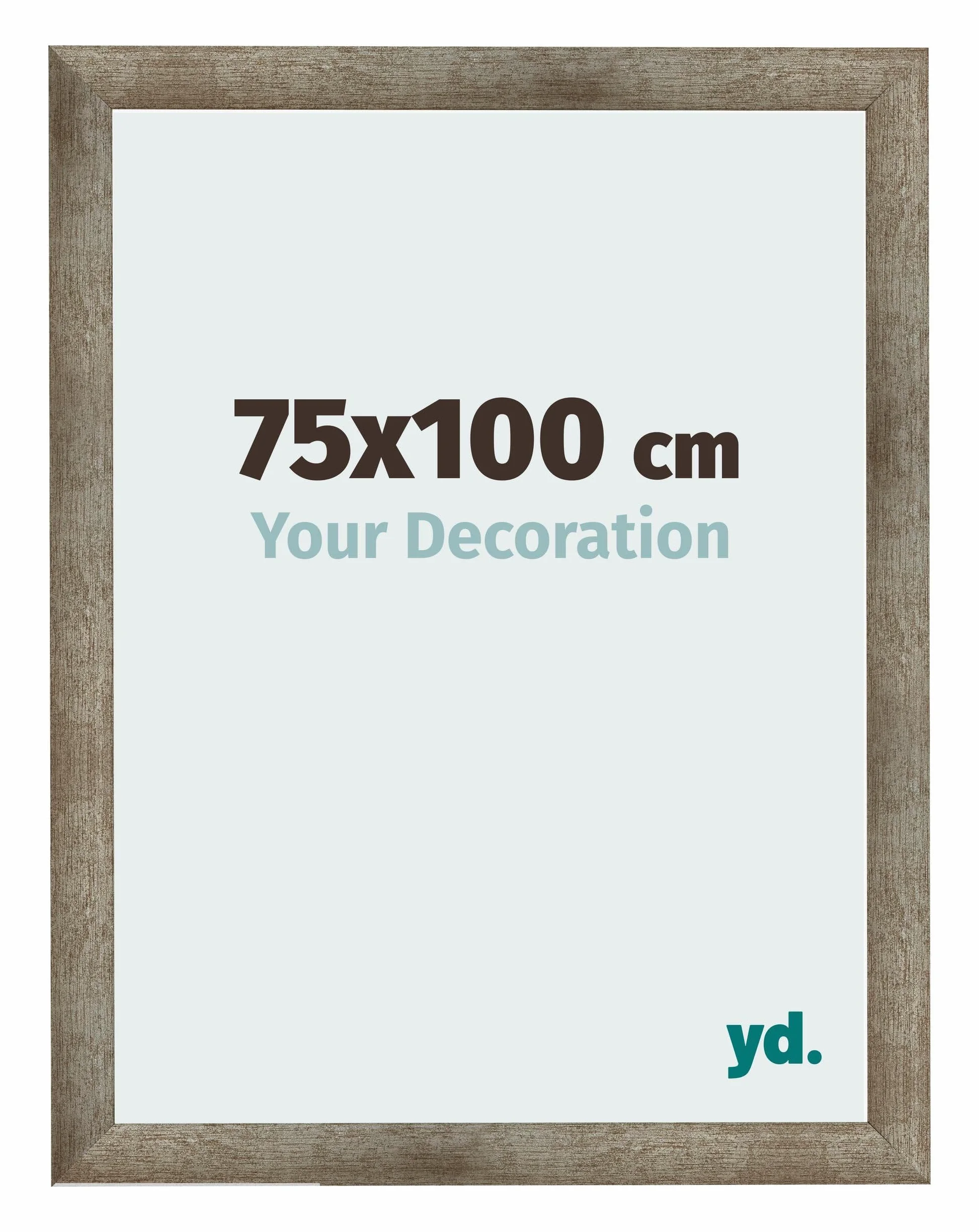 yd. Your Decoration - Cornice 75x100 cm - Metallo Vintage - Decorativa Parete in Legno con Vetro in acryl - Antiriflesso - 75x100 Cornice - Bologna