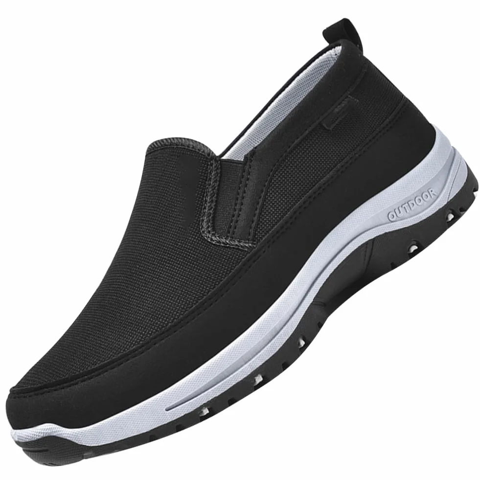 Scarpe Ortopediche Uomo con Strappo Scarpe da Ginnastica Traspiranti con Cuscino d'Aria Scarpe da Passeggio da Uomo estive alla Moda Sneaker Casual,Nero,40/250mm