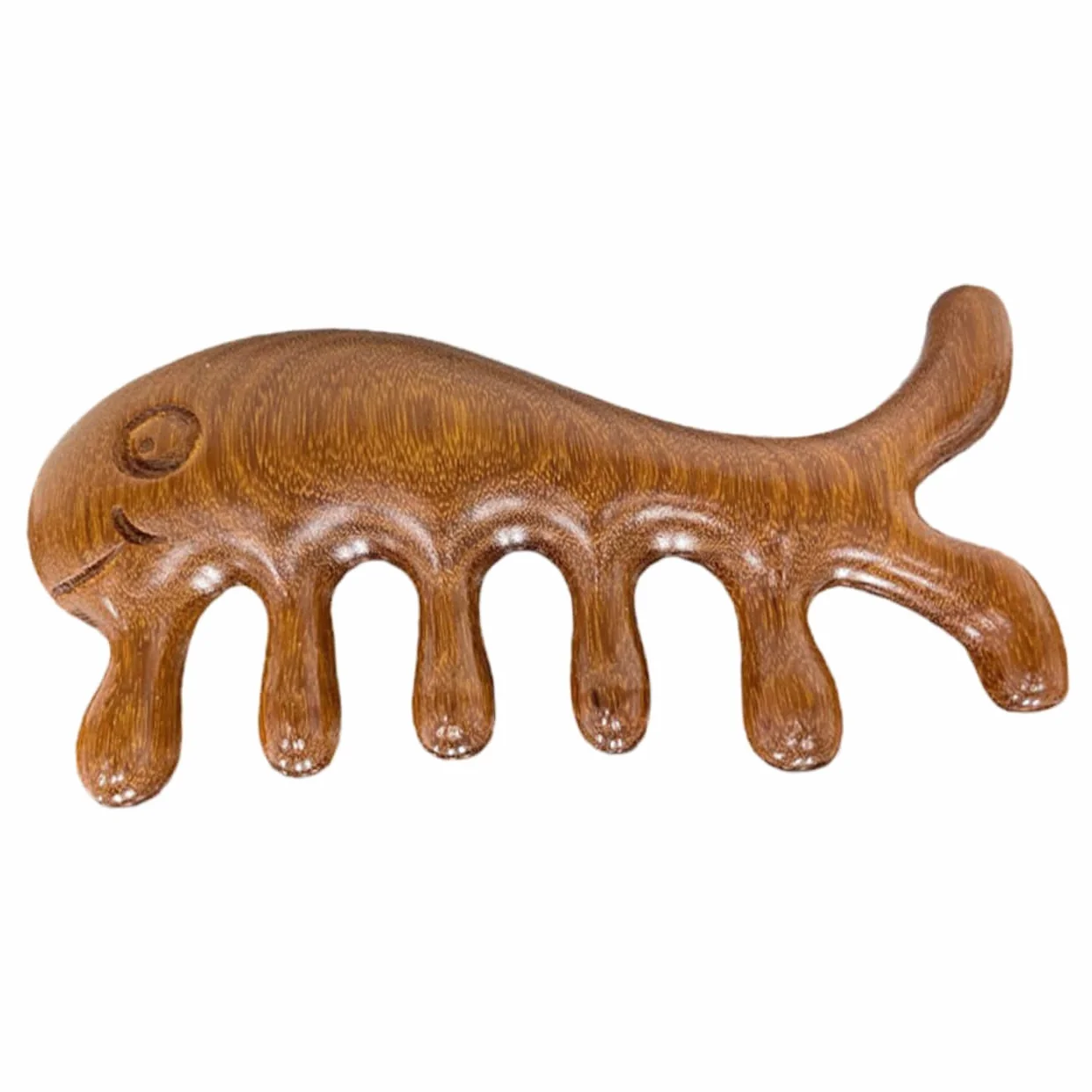 Pettine Per Chioma in Legno a Denti Larghi, Pettine Da Massaggio Portatile in Legno Liscio
