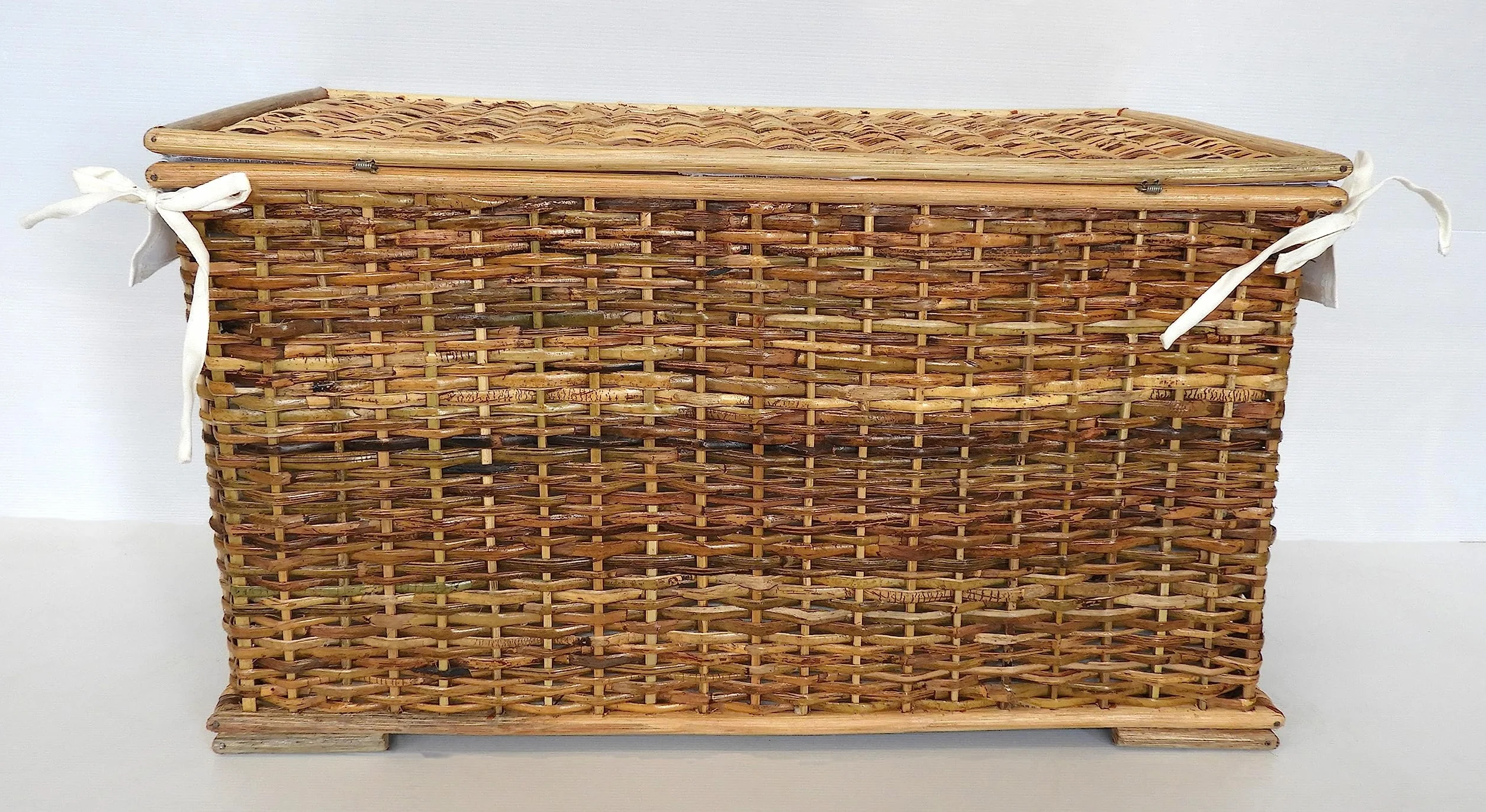 cesto vimini baule porta biancheria rattan portbiancheria fodera cotone cm 70x38x40 H