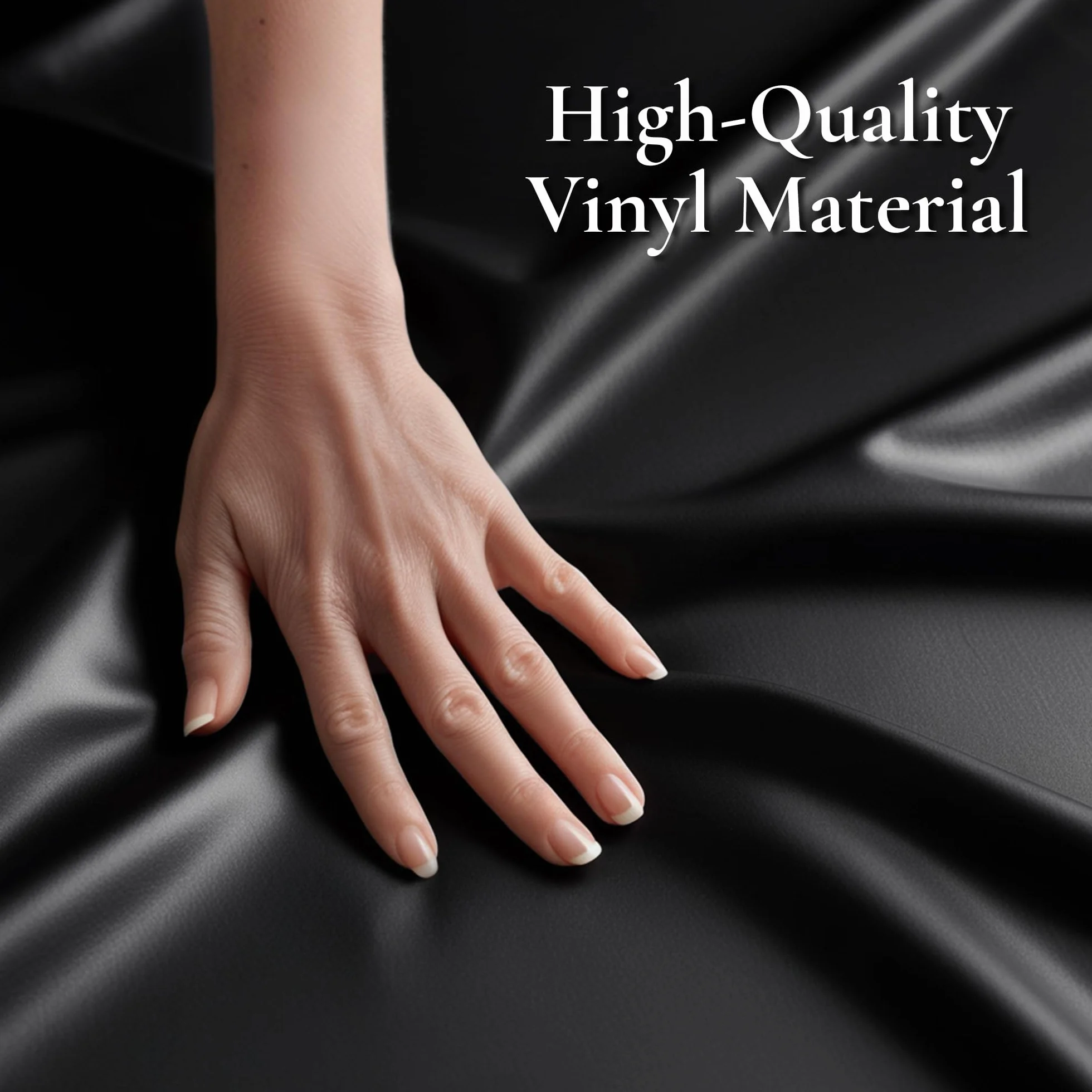 Lenzuolo per massaggi impermeabile California King in vinile nero con tasca laterale, lenzuolo con angoli, 182 x 213 cm + 39 cm, coprimaterasso impermeabile, copriletto per massaggio Nuru, a base di