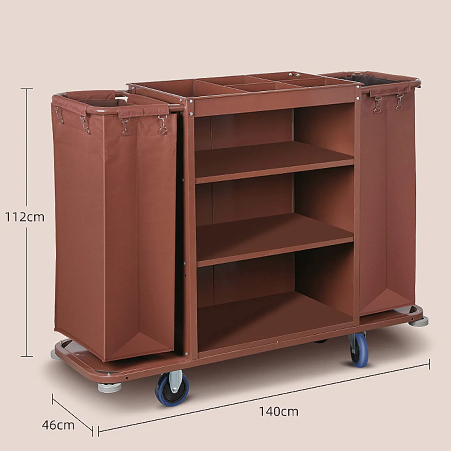 EXELNT Carrello della Biancheria Dell'Hotel, Carrello di Lavoro per La Pulizia del Carrello delle Pulizie Multifunzione, Carrello per Hotel in Acciaio Inossidabile per La Casa, Hotel