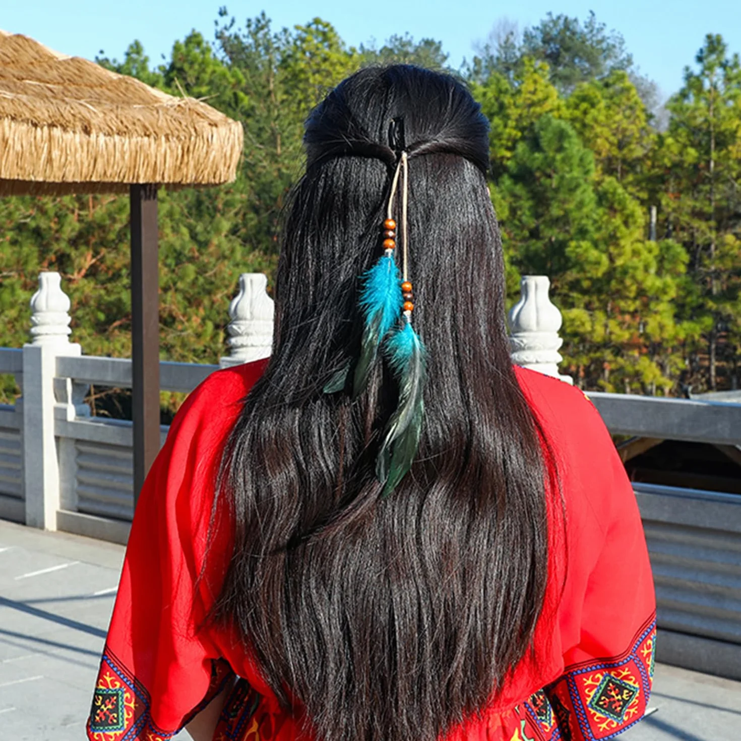 Accessori Per Capelli Piuma Retrò Boho Creativi 7 Pezzi