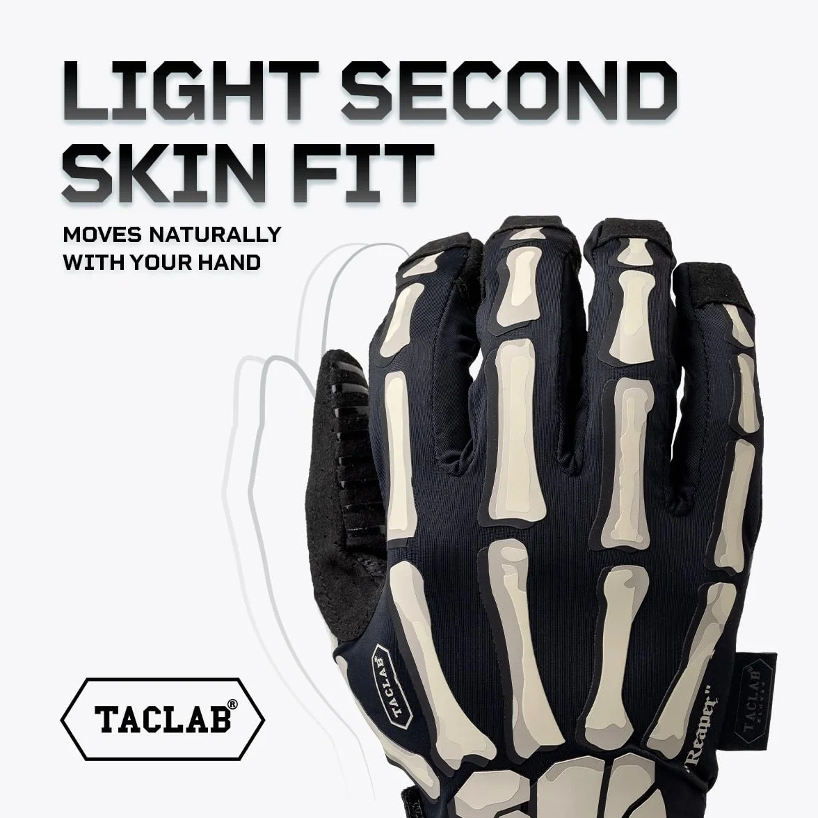 TACLAB Reaper Skeleton Gloves - Guanti sottili e leggeri per estate, softair, paintball, ciclismo, moto, multiuso