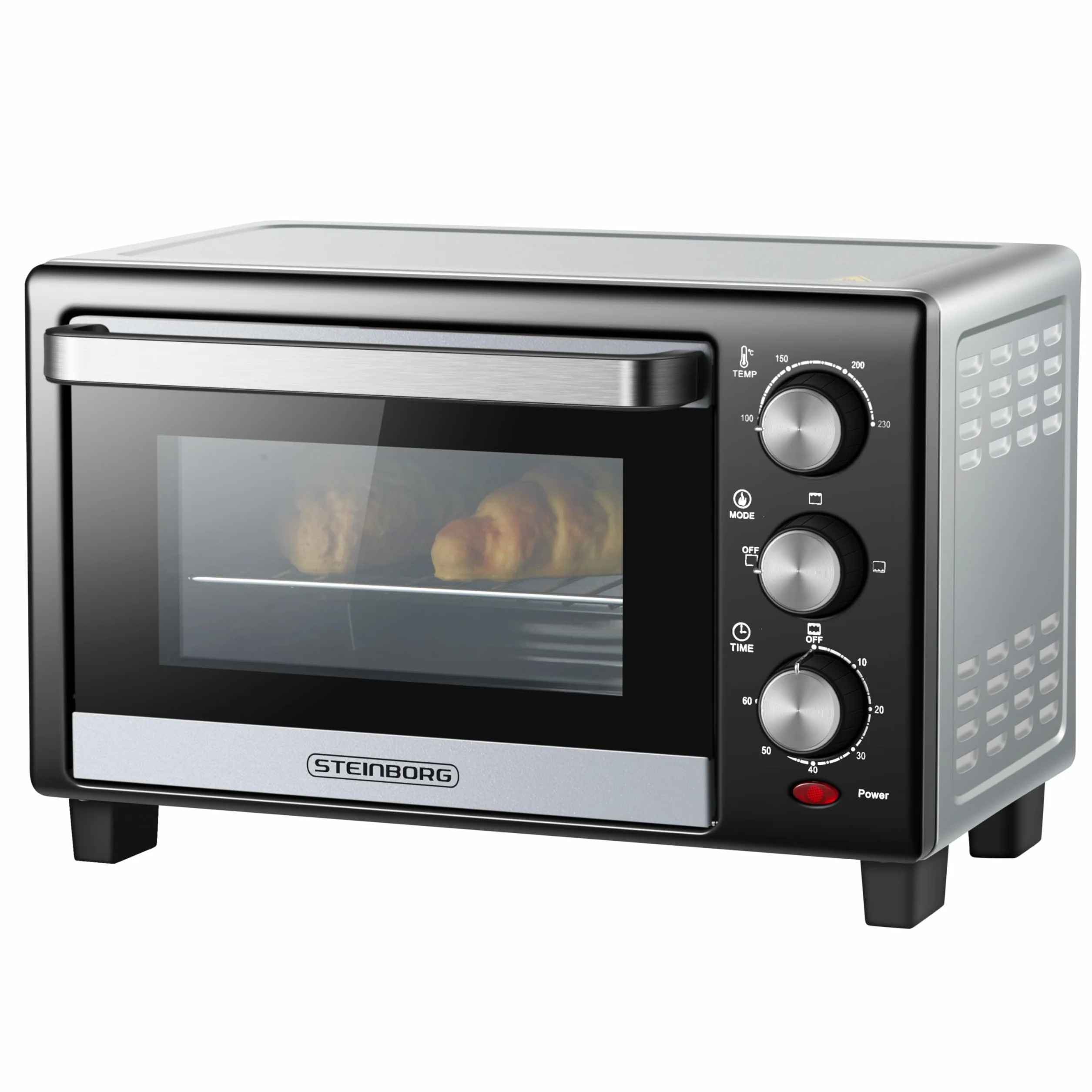 STEInBORG Mini forno 15 litri 3 in 1 forno per pizza calore superiore/inferiore 60 minuti