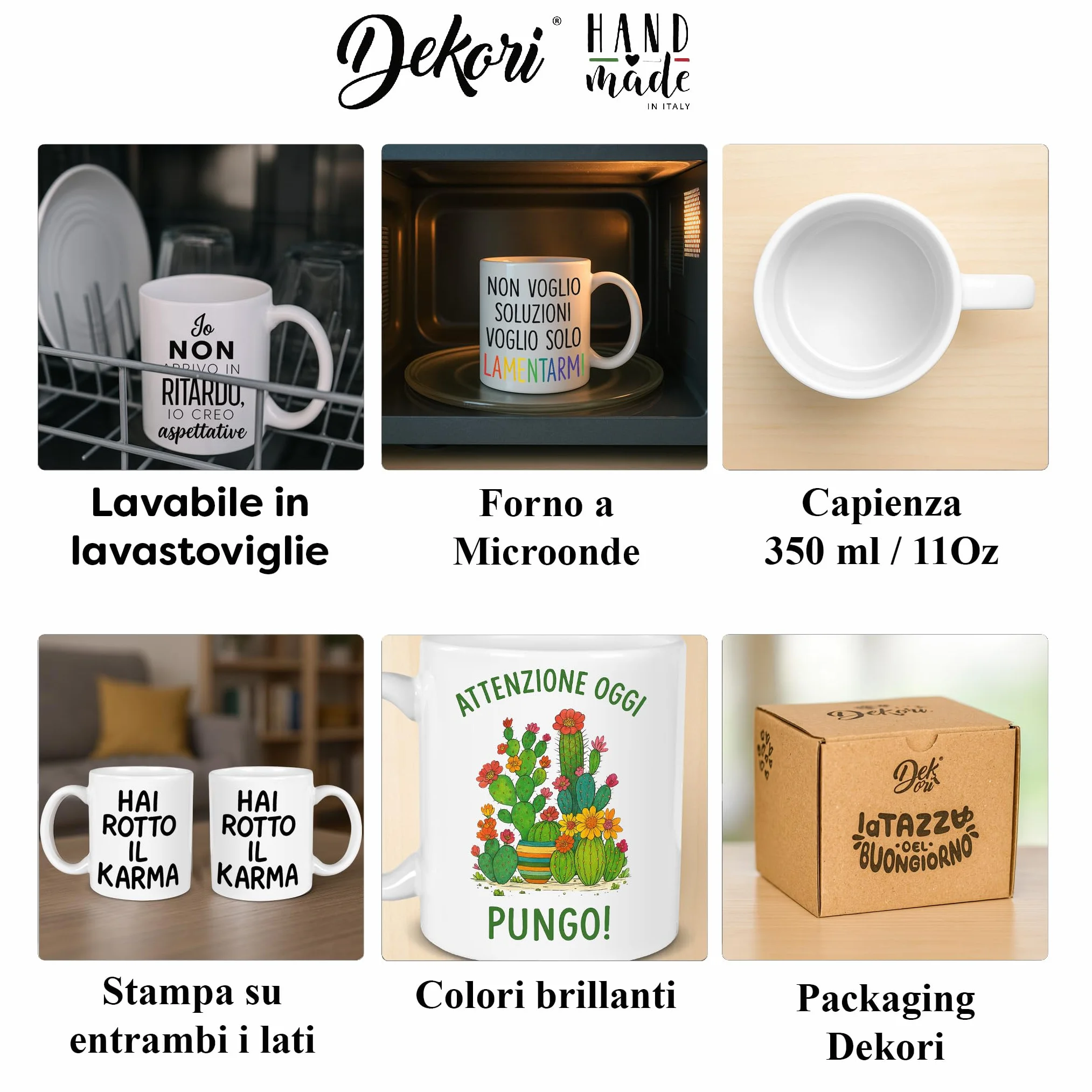 DEKORI Tazza in ceramica 350 ml con scritta Ciak mi girano – Idea regalo ironica per amanti del cinema