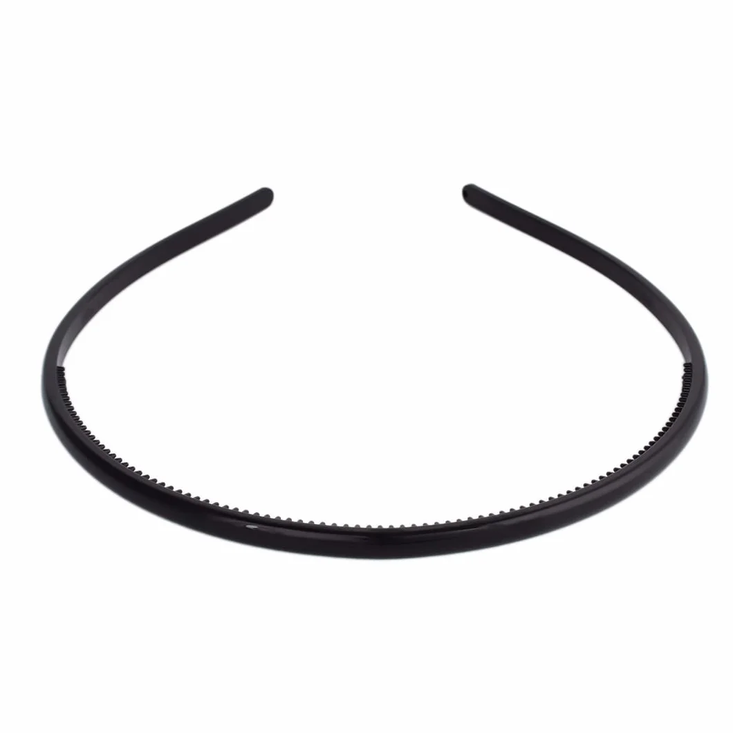 Cerchietto per capelli nero classico 0,5 cm plastica flessibile sottile