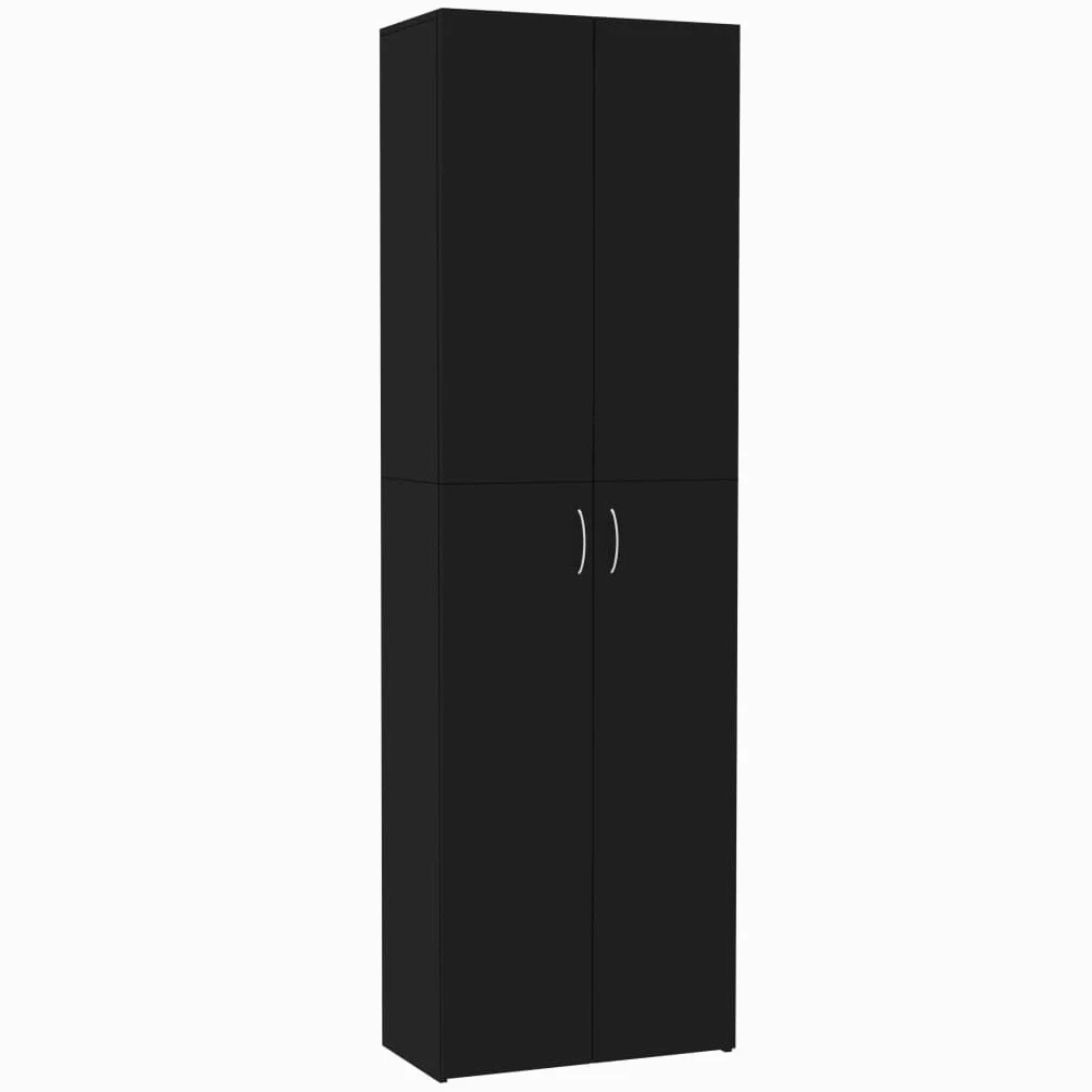 Armadio Ufficio con 5 Scomparti, Armadio per Ufficio Nero 60x32x190 cm, Armadi da Ufficio in Legno Multistrato (Peso 40,6 kg)