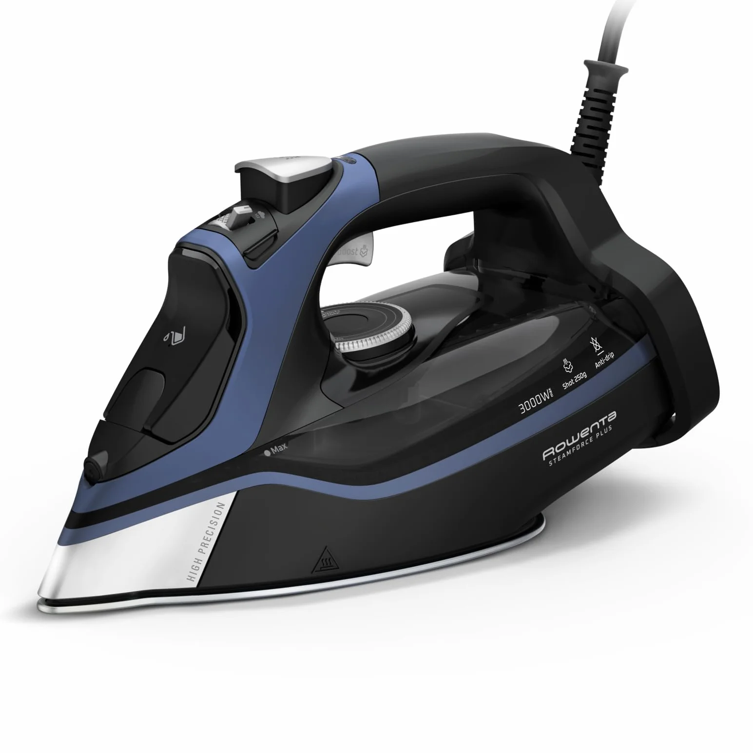 Rowenta Steam Force Plus, Ferro da Stiro a Vapore, 3000 W di Potenza, Sistema Anticalcare, piastra Microsteam400 HD, DW9411
