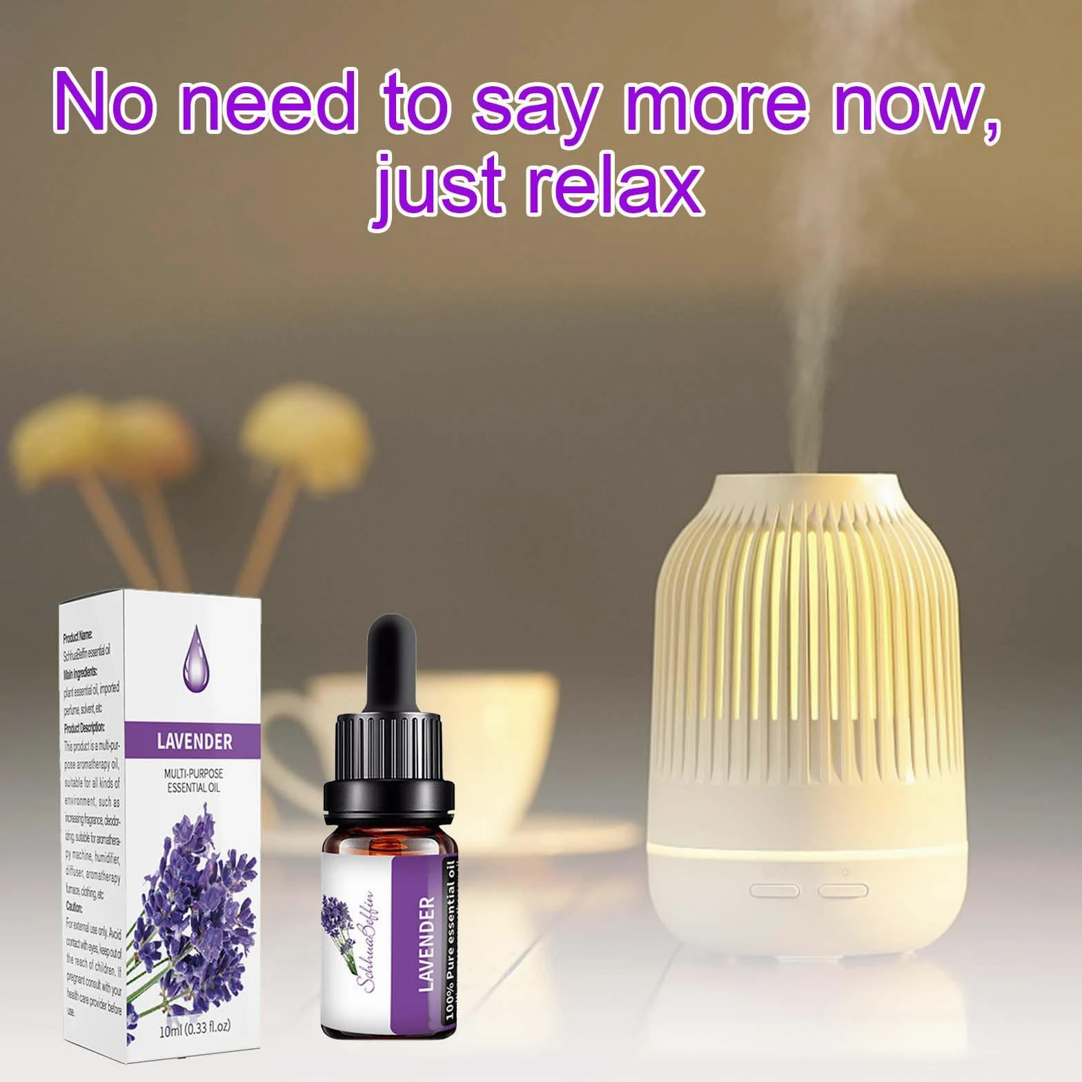 Olio Essenziale Lavanda 10ml, per Diffusori Umidificatori Candele Sapone Fai da Te, Oli Profumati per Diffusori, Massaggi, Bagno