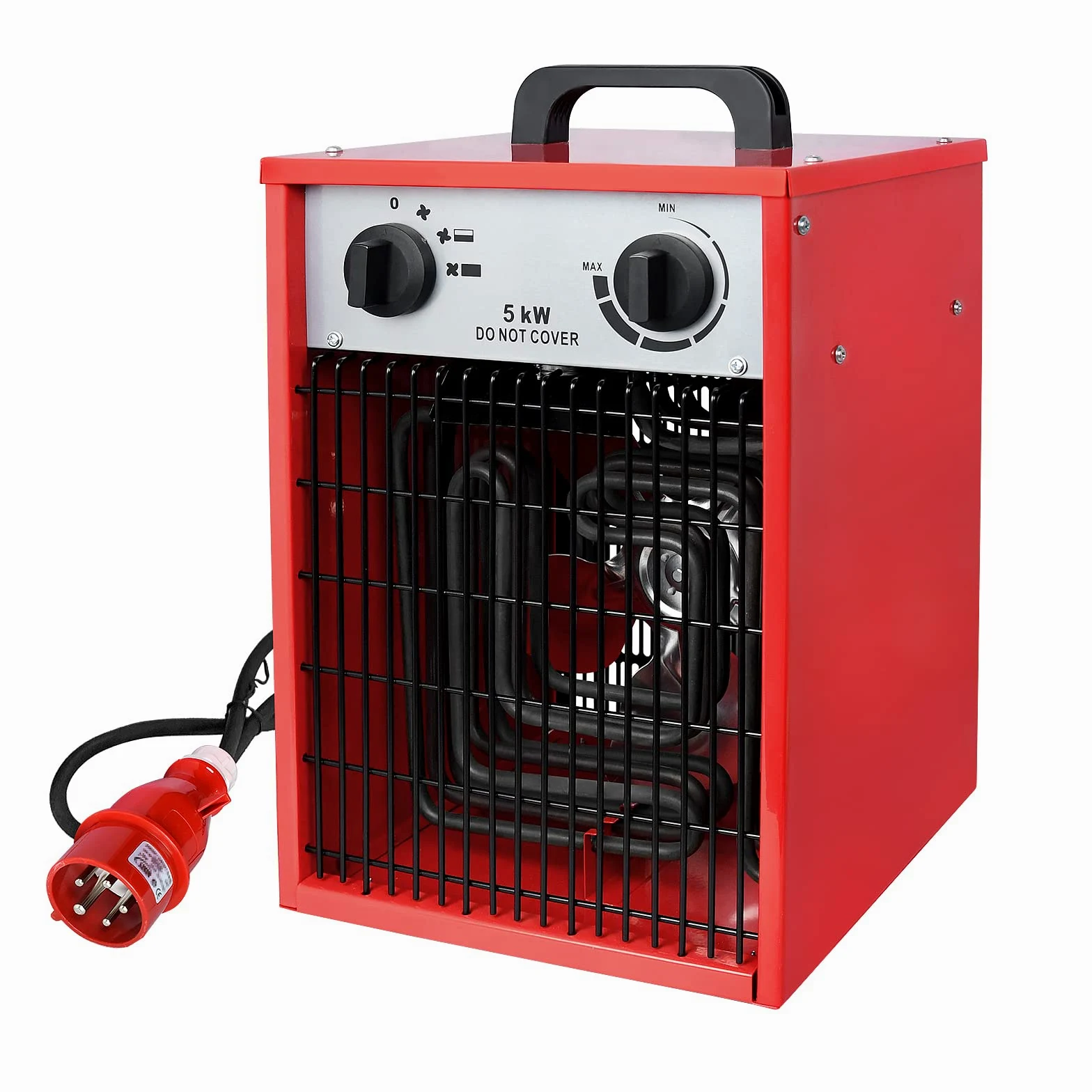 LARS360 Termoventilatore elettrico a risparmio energetico 5000 Watt – Riscaldamento industriale professionale con 3 livelli di riscaldamento, riscaldatore elettrico per uso interno ed esterno