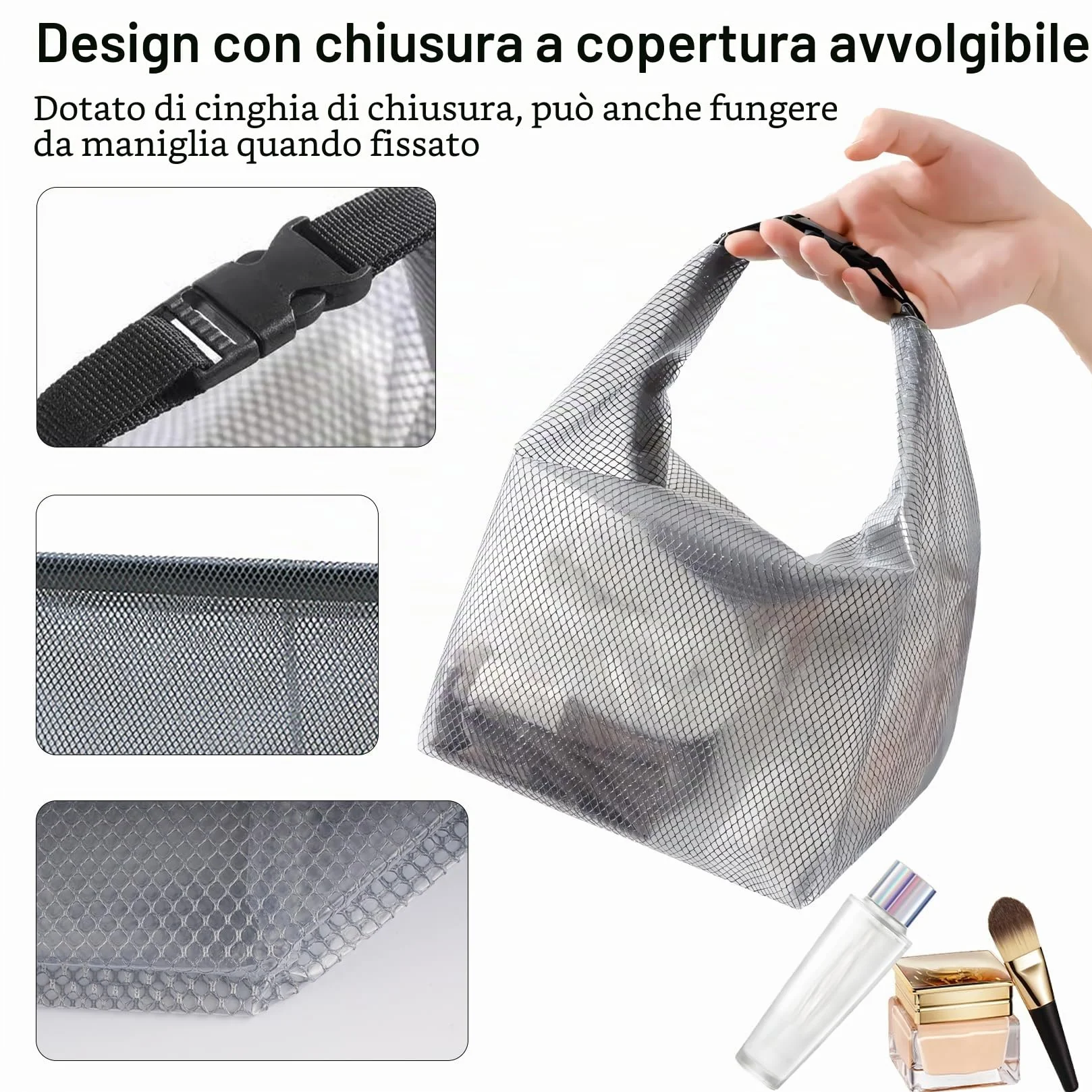 2 Pz Borsa Cosmetica Impermeabile, Pochette Trasparente da Viaggio, Pochette Viaggio Impermeabile, Grande Borsa da Toilette da Trucco da Doccia in EVA per Campeggio, 35 x 15,5 x 27,5 cm