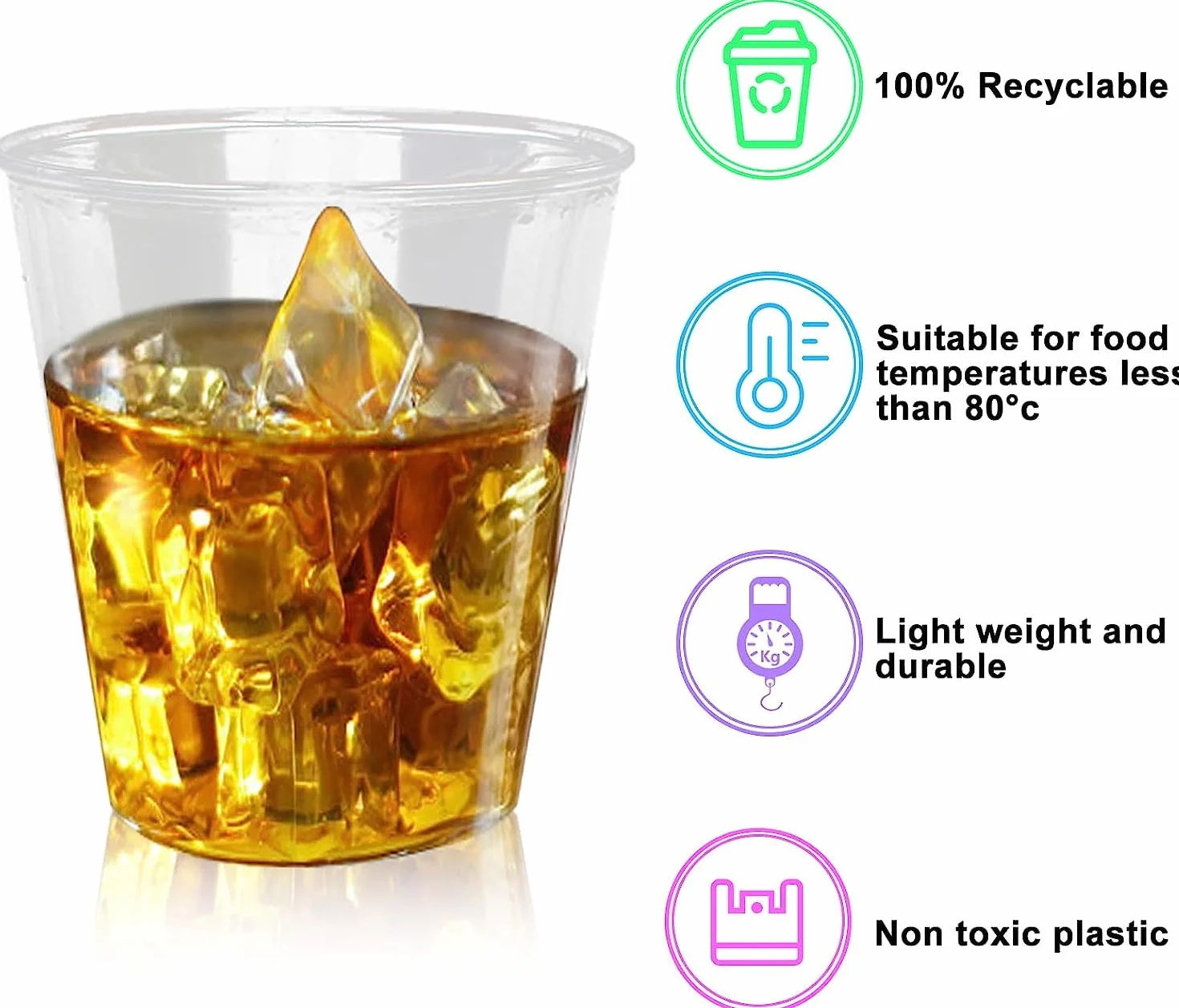 Sporgo 200 Bicchieri da Liquore in Plastica, 3 cl/30 ml, Trasparente