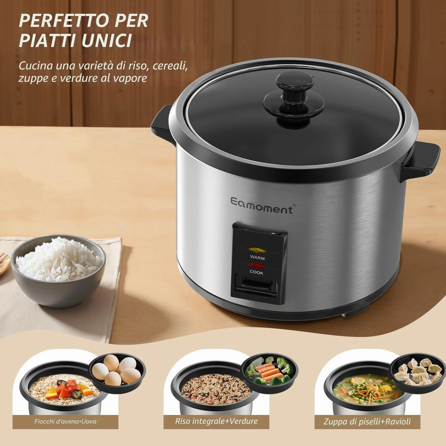 Cuociriso e Vaporiera 2 in 1 ERC-10CSL 700W 1.8L