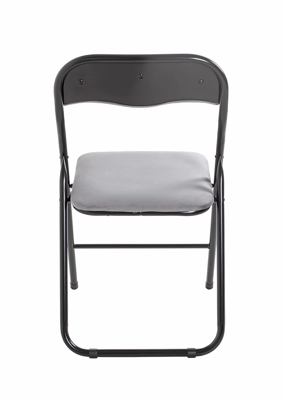 HAKU Set di 6 sedie pieghevoli grigio, nero, Metallo, tessuto di velluto - Dim. L 45,00 cm x A 81,00 cm x P 45,00 cm, Stile Moderno