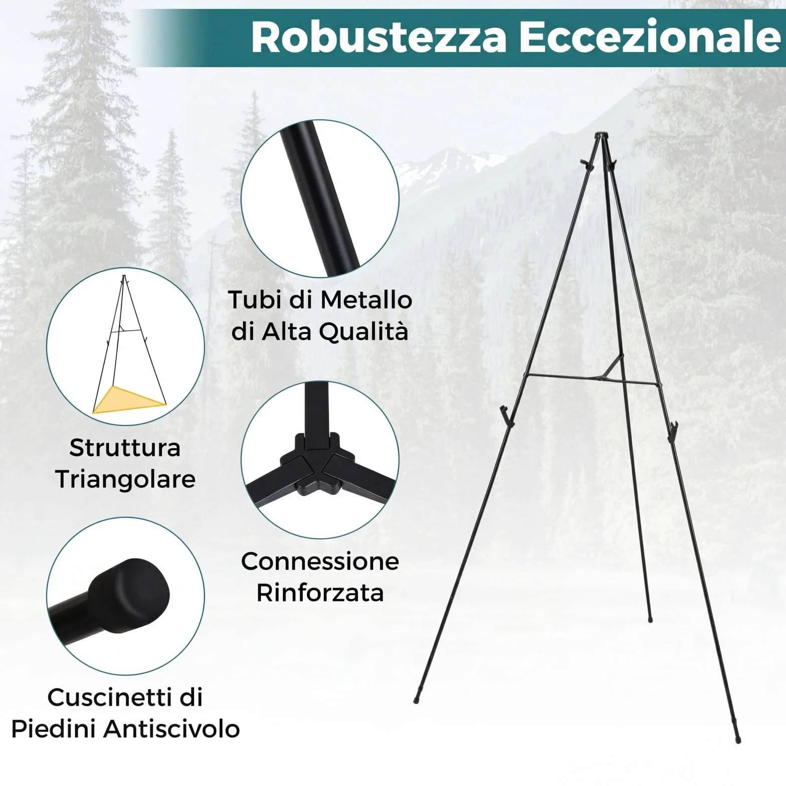 COSTWAY 6 Pz Cavalletto per Dipingere, Metallo con Staffe Regolabili, Portatile, Portata 10 kg