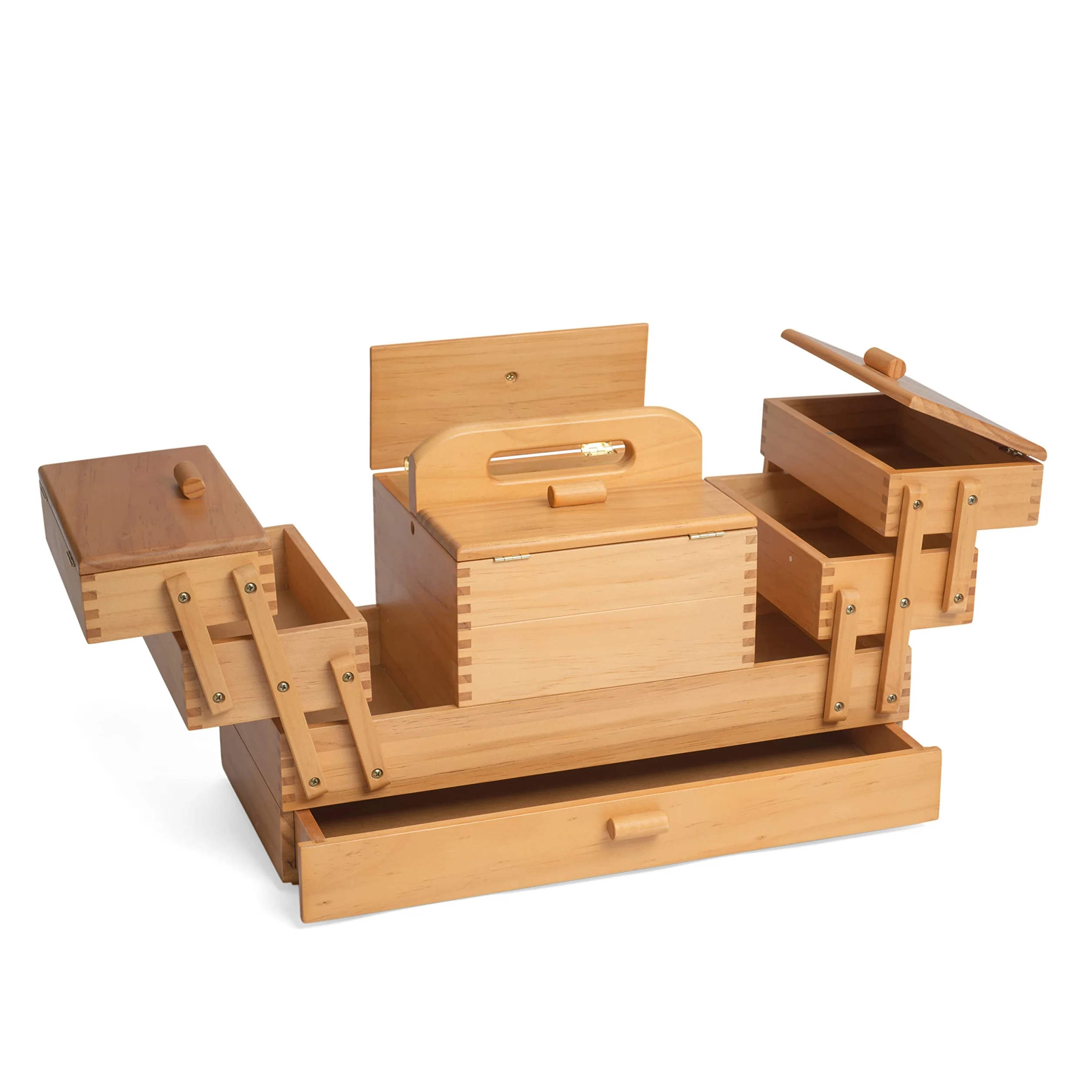 Hobby Gift Contenitore di legno a sbalzo per cucito e hobbistica, a 4 livelli con cassetto