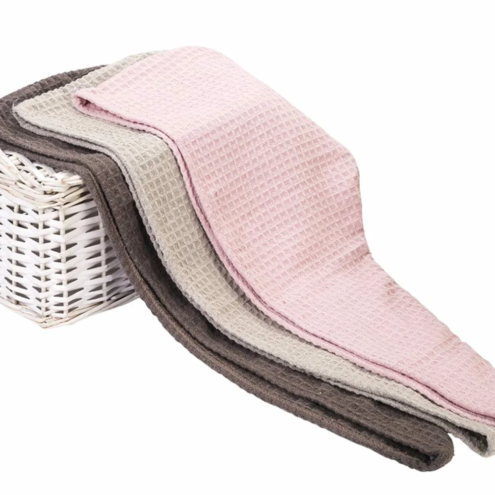 LZC (Set di 3) Waffle Versione Coreana del Semplice Pacchetto Turbante Jacquard Cappellino per Capelli secchi Cappellino per Capelli secchi Tinta Unita