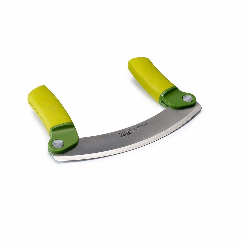 Joseph Joseph - Mezzaluna da Cucina, Lama in Acciaio Inox 18 cm, Pieghevole - Verde