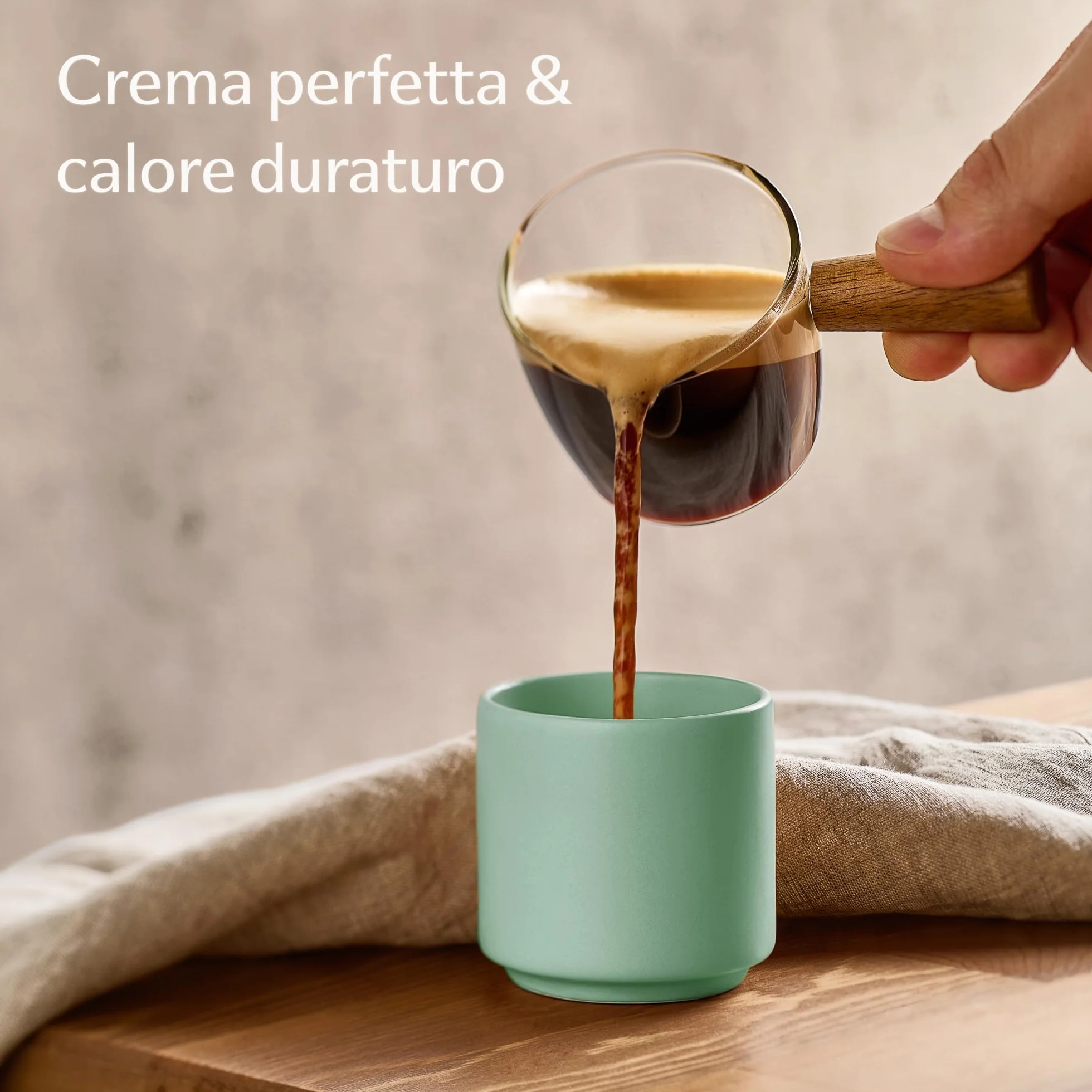 Tazzine Caffè Espresso in Ceramica Pastello 4 Tazze Impilabile 80 ml Resistenti al Calore Lavabili in Lavastoviglie