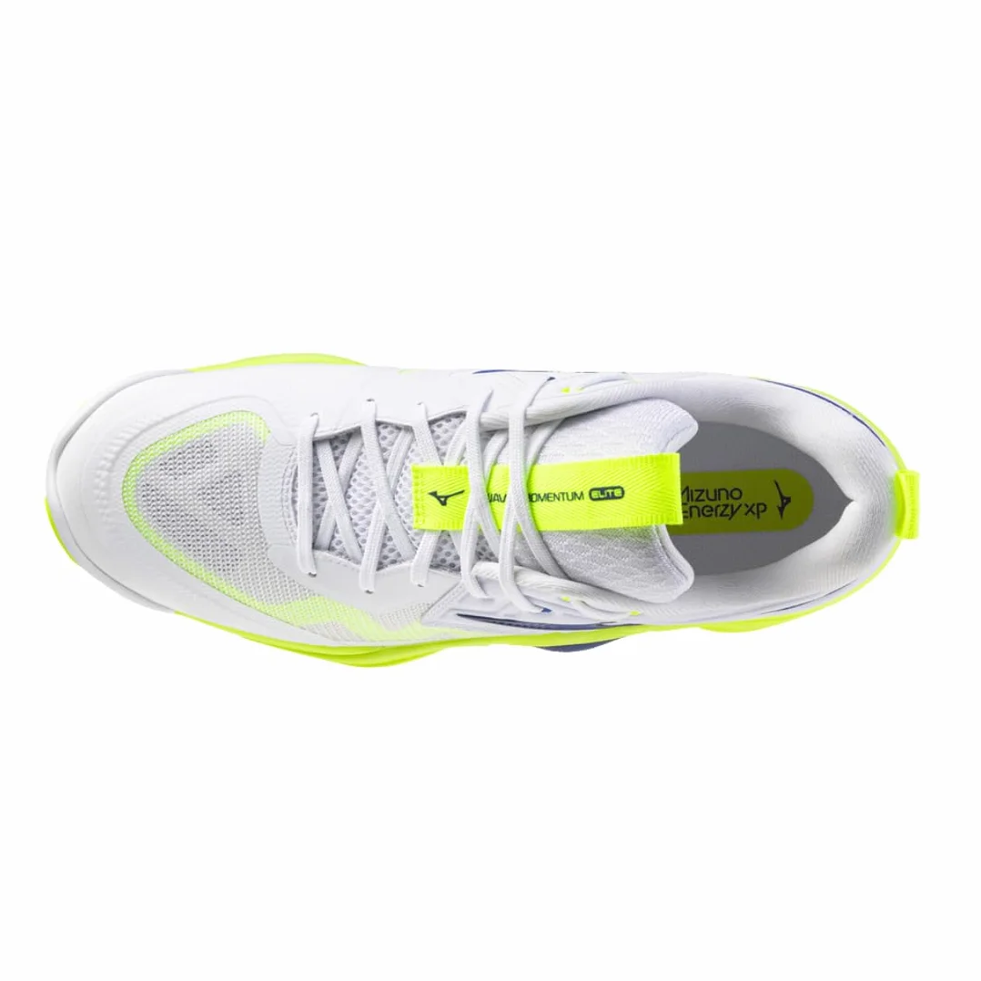Mizuno Wave Momentum Elite Scarpe da Pallavolo, Bianco Blu Giallo Fluo,
