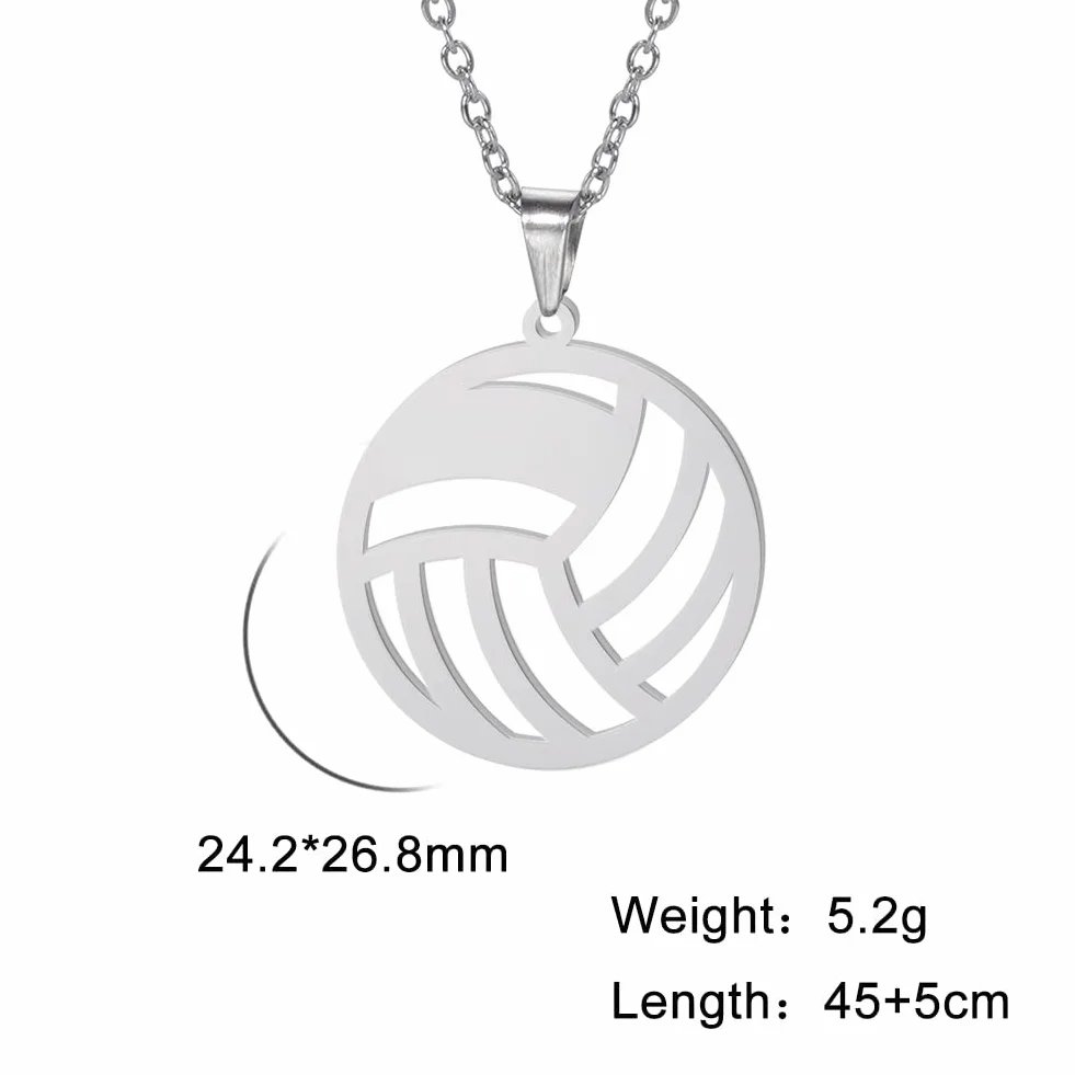 VASSAGO Collana cava da pallavolo in acciaio inox Love Basketball minimalista gioielli sportivi