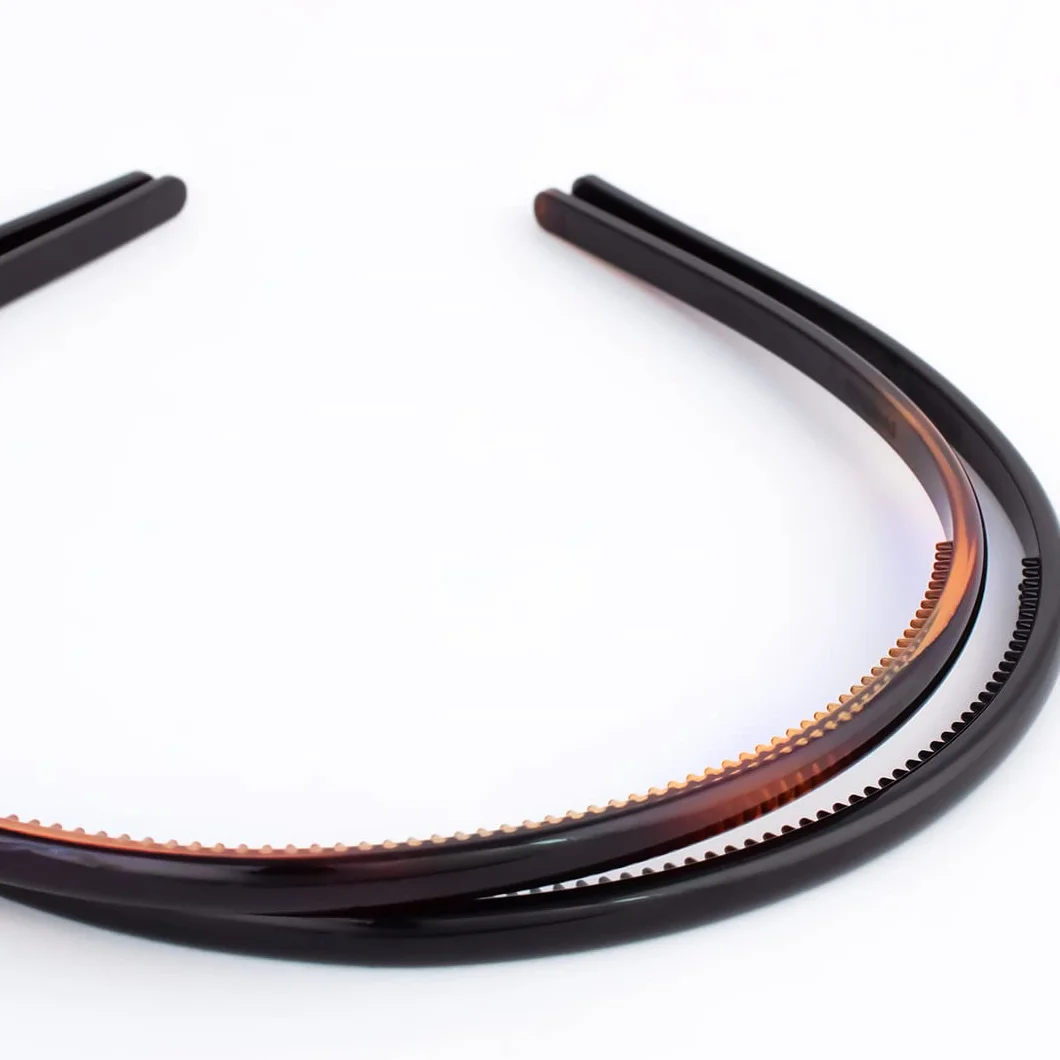 Cerchietto per capelli nero classico 0,5 cm plastica flessibile sottile