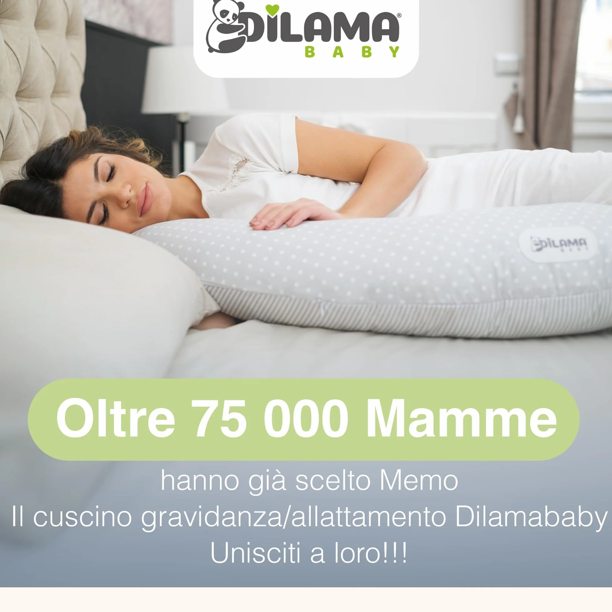 Dilamababy Cuscino Gravidanza Fiocchi di Memory e Fiber Made in Italy – Comodo per Dormire e per Allattamento - Supporto Ergonomico Pancia, Schiena, Gambe con Federa Sfoderabile e Lavabile