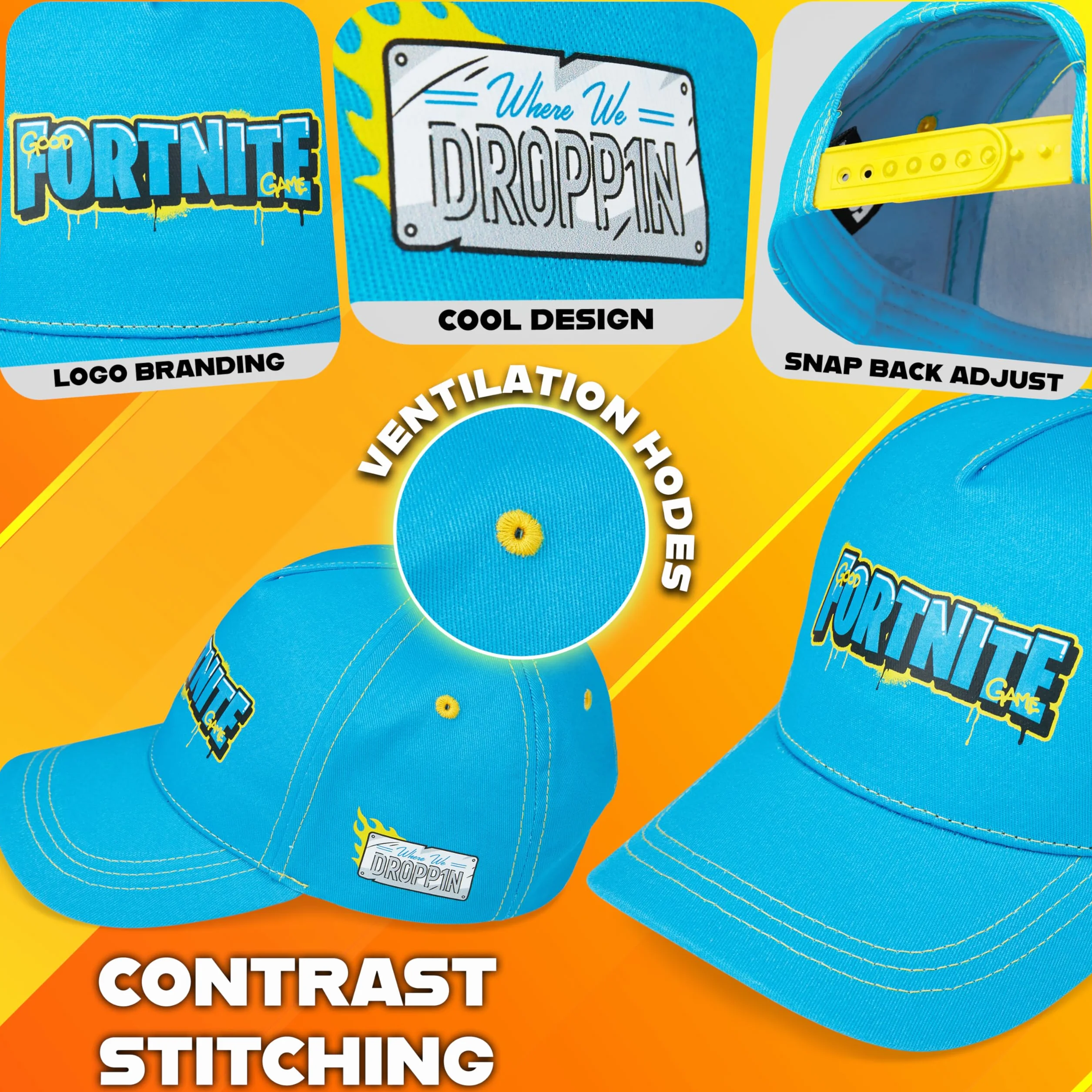 Fortnite Cappello con Visiera Ragazzo Cinturino Regolabile Berretto Cotone Bambino